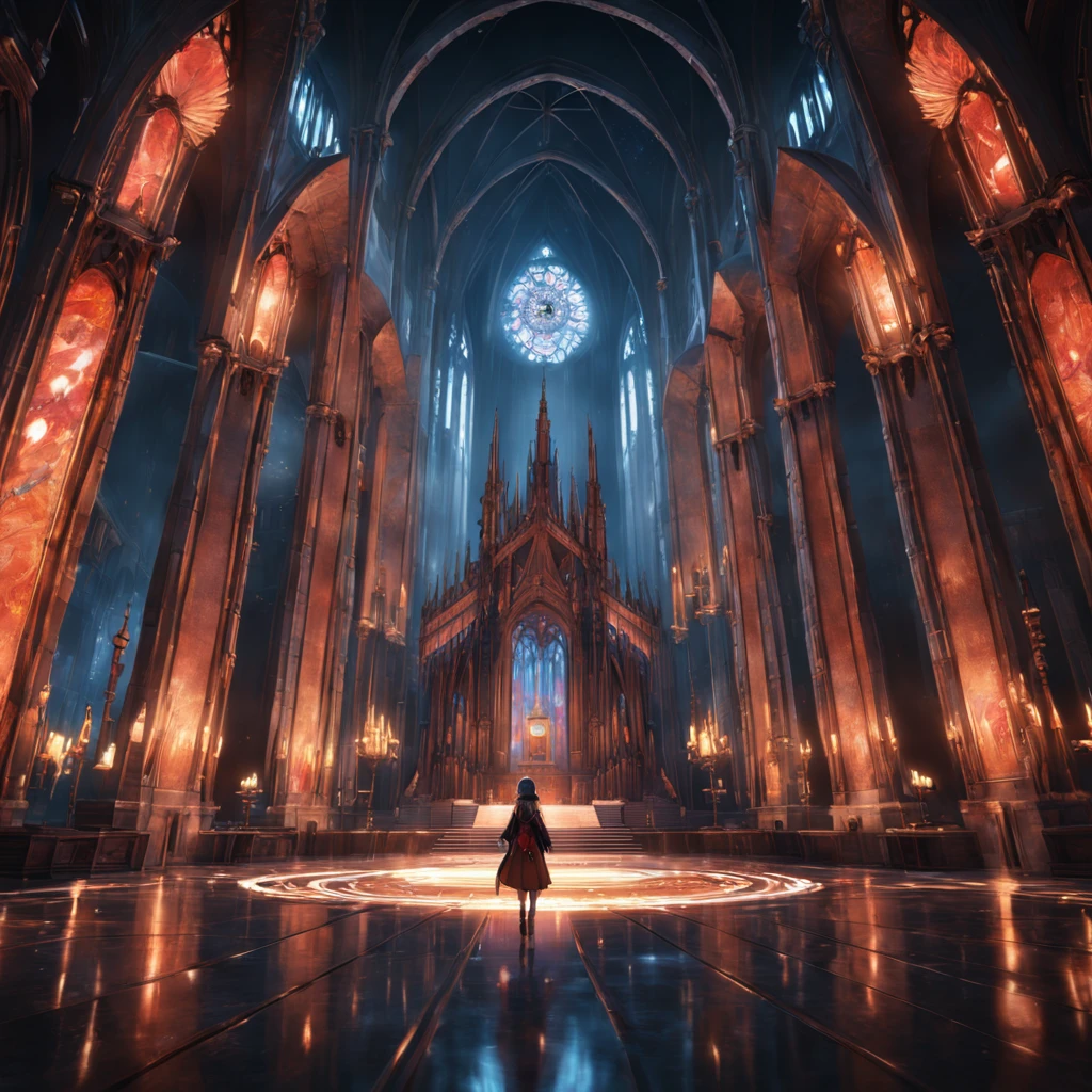 Cathedral in space, Sharp shots, 70mm lense, Evil and darkness, Unreal Engine 5, the wallpaper, Colorful, Highly detailed, 8K, Cinematic light,  photograph realistic