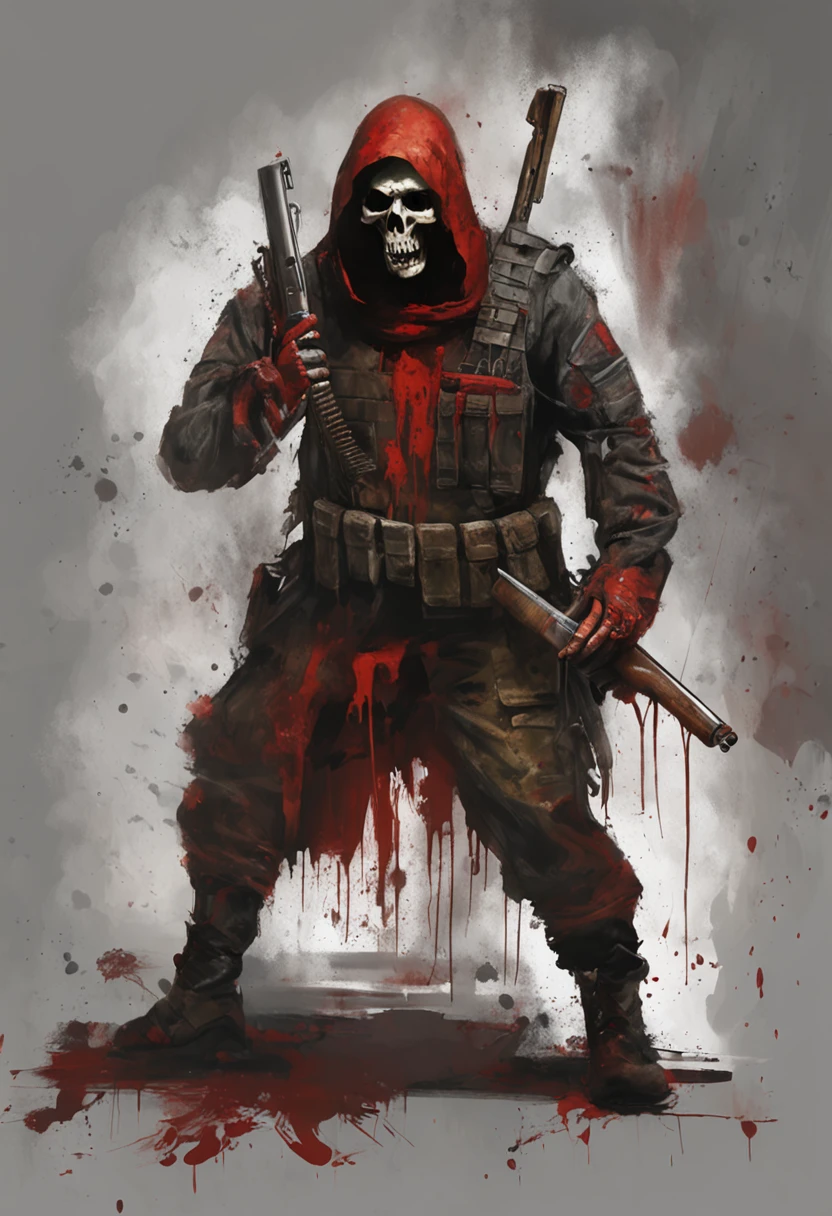 On the battlefield of gun smoke，Um Policial com o rosto de caveira sinistra, com um sorriso torcido，With two daggers in his hands，estilo ninja, Com um rifre de assalt fusil nas costas, Stepping on a psychopathic clown, Several dead clowns on the ground, Ataque nas sombras，Assassinos，assassinato，arte de splash do personagem，A arte do assassinato，Credo dos Assassinos. Make sure there is no noise and that the lines are thick and sharp like contour art, (((pose interagindo e se apoiando [em uma objeto|em algo no ambiente]))), foco em um quadro vertical da imagem."((full body):1.5). 16k, UHD, best possible quality, ((best possible detail):1), best possible resolution, Unreal Engine 5, professional photography, ((Batman)), perfect_hands, (perfeito:1.2)