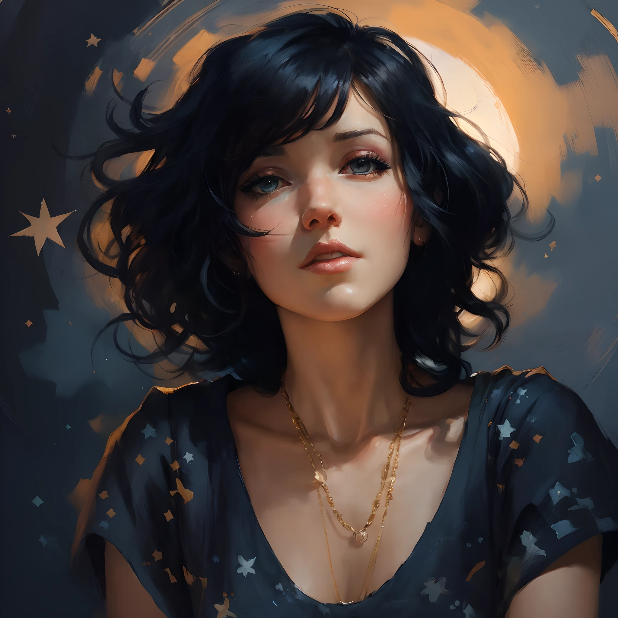 a close up of a woman with a necklace and a necklace, Beautiful digital illustration, stunning digital illustration, Gorgeous digital painting, charlie bowater art style, Beautiful character painting, artgerm portrait, A beautiful artwork illustration, Epic portrait illustration, a beautiful anime portrait, beautiful digital painting, Beautiful digital artwork, in the art style of bowater, rossdraws portrait