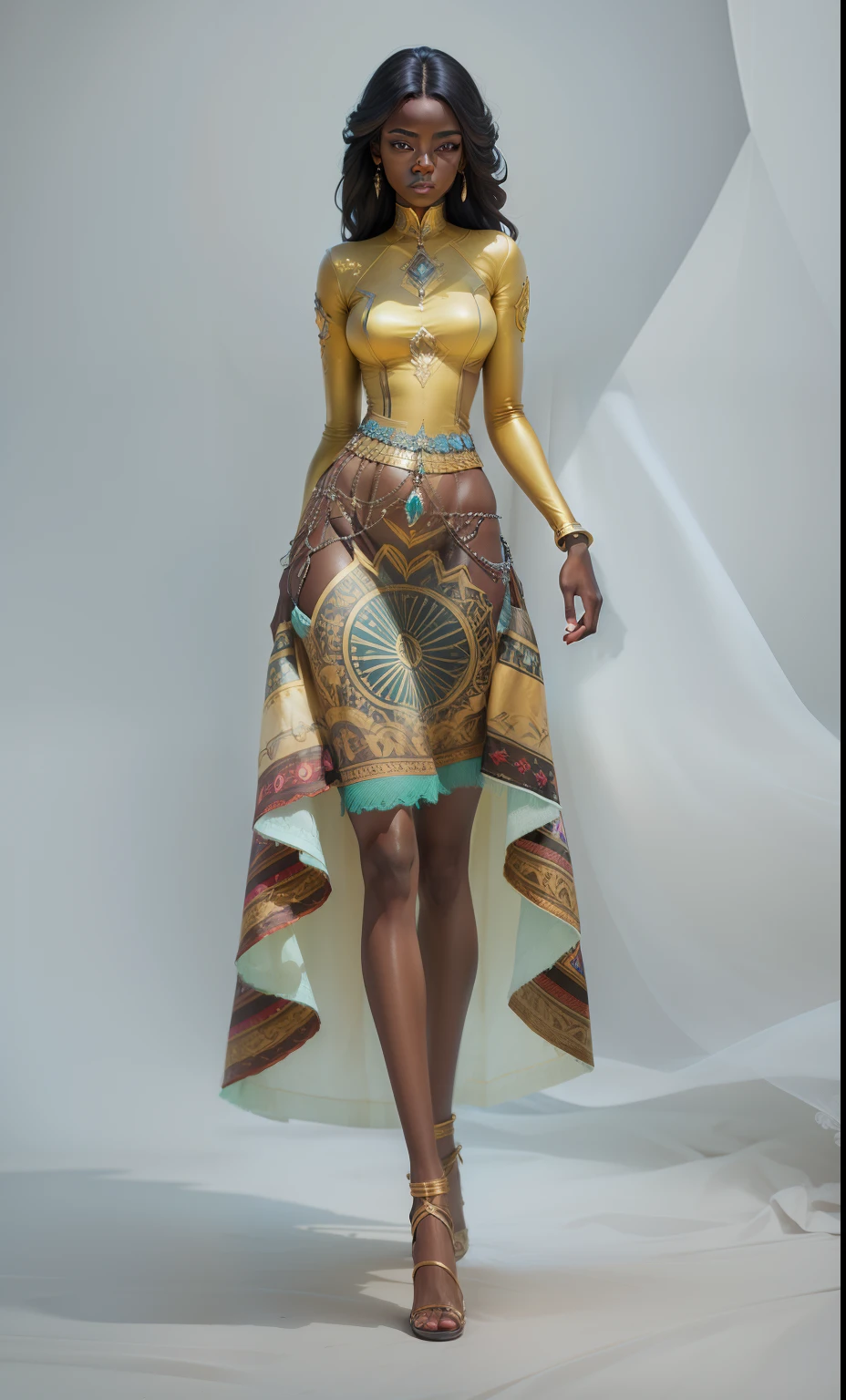 Dark skin, Beautiful realism, great details, RAW photo, selfie, Realistic dress, realistic hair, Light and cool lighting, realistic photo, Cel shaded, Gel lighting, ultra-detail, realistic eyes