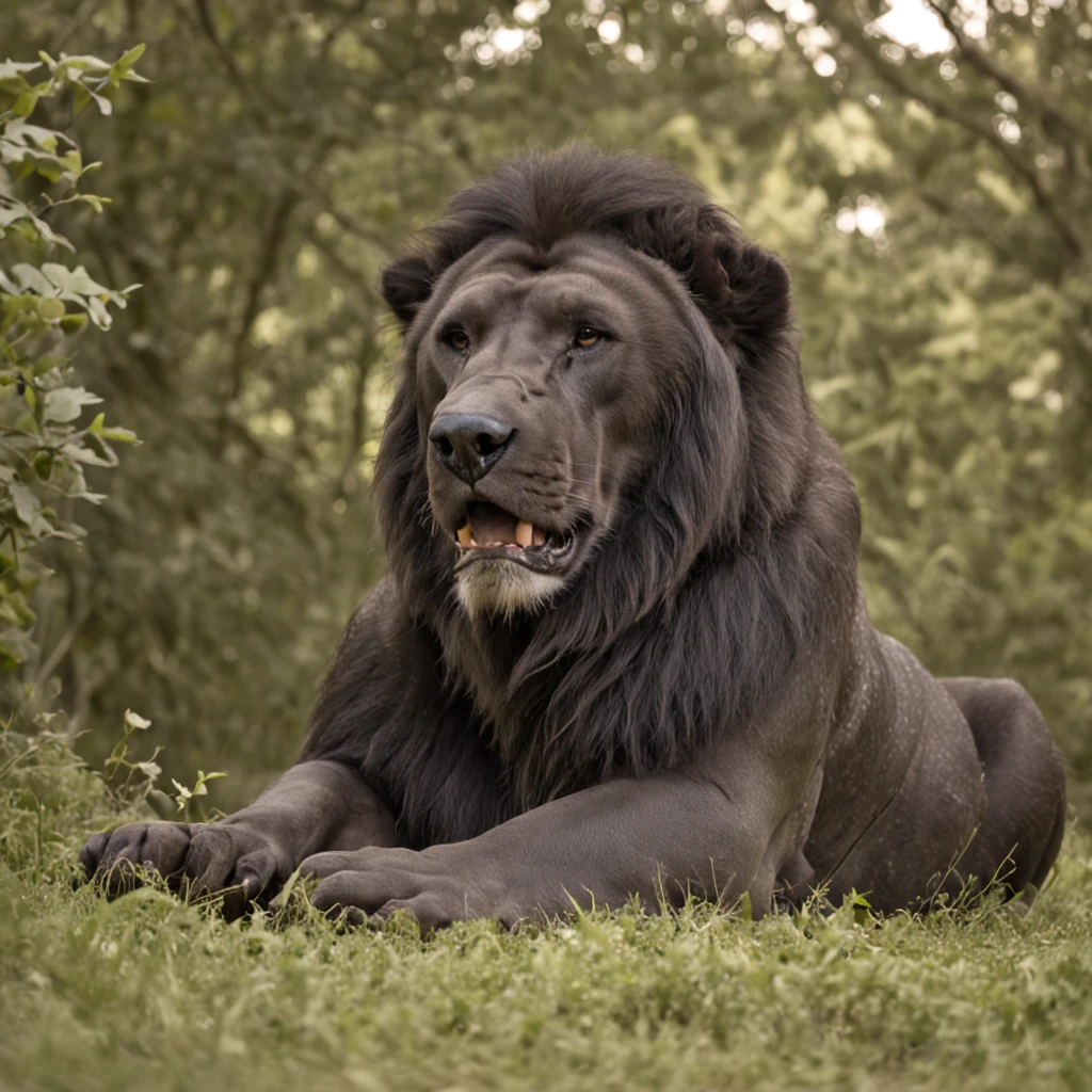 strong hunter,com musculos bem definidos,cabelos longos pretos,no meio da floresta ao por do sol segurando um machado de duas laminas,ao seu lado um lobo gigante cinza,seu companheiro de batalha.