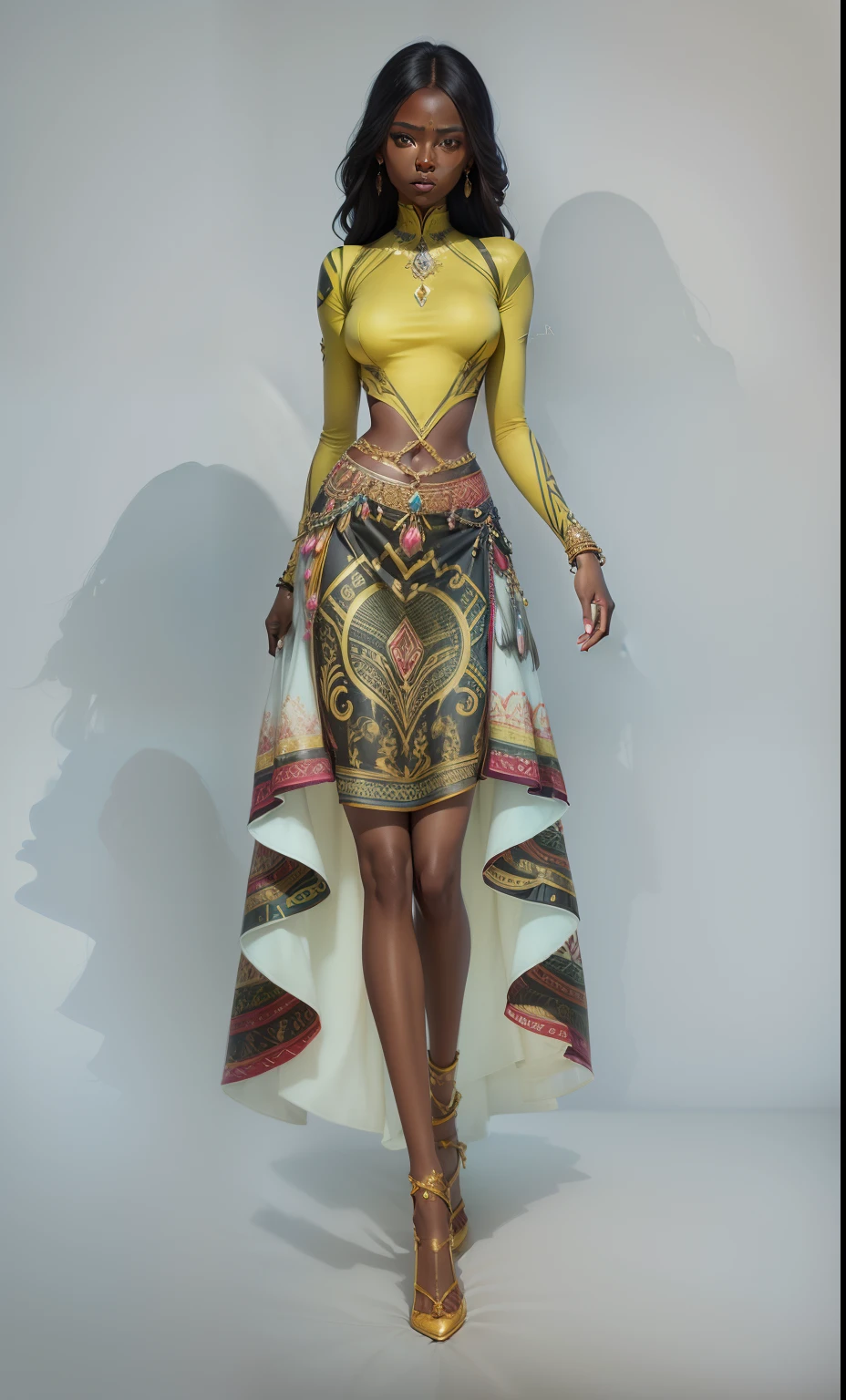 Dark skin, Beautiful realism, great details, RAW photo, selfie, Realistic dress, realistic hair, Light and cool lighting, realistic photo, Cel shaded, Gel lighting, ultra-detail, realistic eyes
