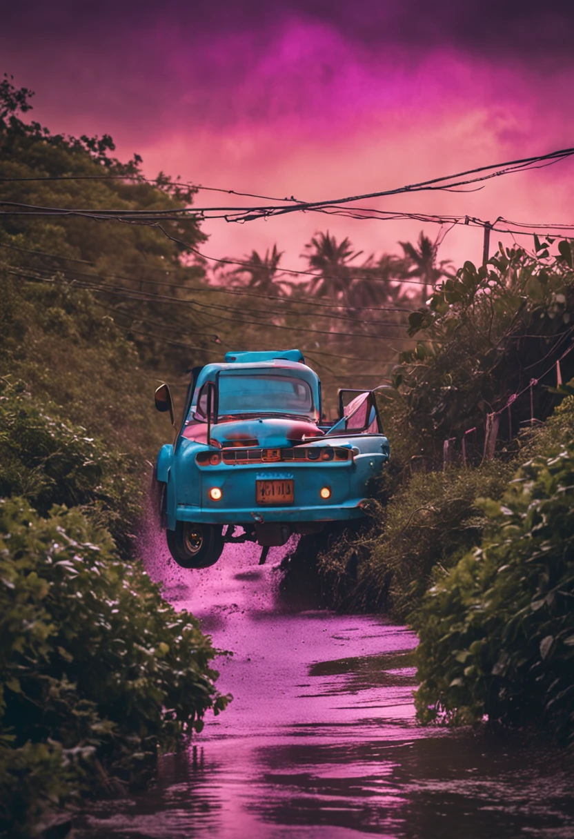 Chuva flui para baixo do telhado