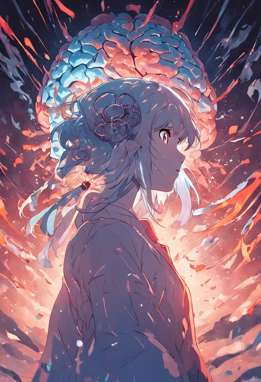 a brain inside a hand with some health elements, Business, Exercises, futuro, that form a high-performance brain