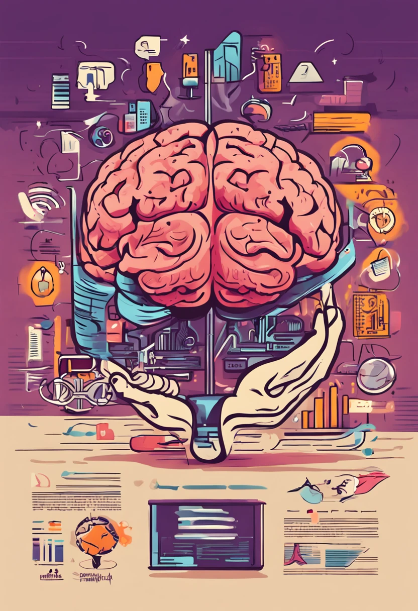 a brain inside a hand with some health elements, Business, Exercises, futuro, that form a high-performance brain