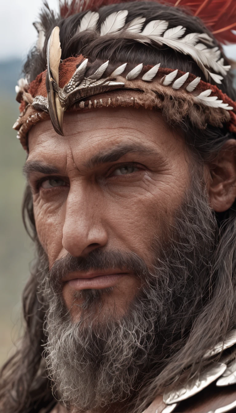 portrait photo of Fares Fares wearing viking clothes, war face paint, front view, in the woods forrest, middle-aged daddy, skin detail, pores, (messy:1.2) medium long hair, studio light, <lora:Fares_Fares:0.8>, natural lighting, 4k uhd, dslr, soft lighting, high quality, Fujifilm XT3