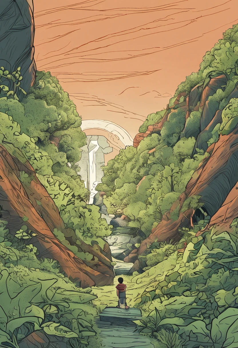 enquanto explorava a floresta, um menino de dez anos chamado Lucas se depara com uma caverna misteriosa. The entrance to the cave is surrounded by dense vegetation, And he notices a bright light green cloak hanging from a nearby branch. Curioso, Lucas decide vestir a capa e adentrar a caverna. Assim que pisa no interior, He is enveloped by an intense light and finds himself transported to a completely new world."
I hope this prompt is helpful in developing an exciting story! You can continue from here, descrevendo o que Lucas encontra dentro da caverna e as aventuras que ele vive no misterioso mundo para o qual foi levado.