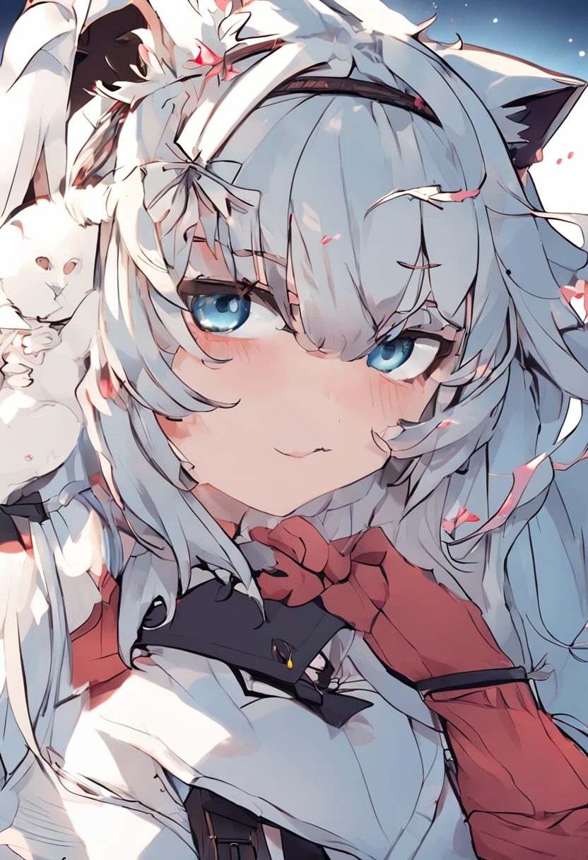 Best quality, super precision, One girl, Cute, Little girl, Young, Boyish, Childish, Small breasts, Silver hair, Cat ears, Blue eyes, Beautiful eyes, teen girl, Blush, Sailor collar, navel, Masturbation