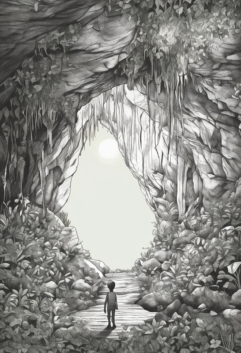 enquanto explorava a floresta, um menino de dez anos chamado Lucas se depara com uma caverna misteriosa. The entrance to the cave is surrounded by dense vegetation, And he notices a bright light green cloak hanging from a nearby branch. Curioso, Lucas decide vestir a capa e adentrar a caverna. Assim que pisa no interior, He is enveloped by an intense light and finds himself transported to a completely new world."
I hope this prompt is helpful in developing an exciting story! You can continue from here, descrevendo o que Lucas encontra dentro da caverna e as aventuras que ele vive no misterioso mundo para o qual foi levado.