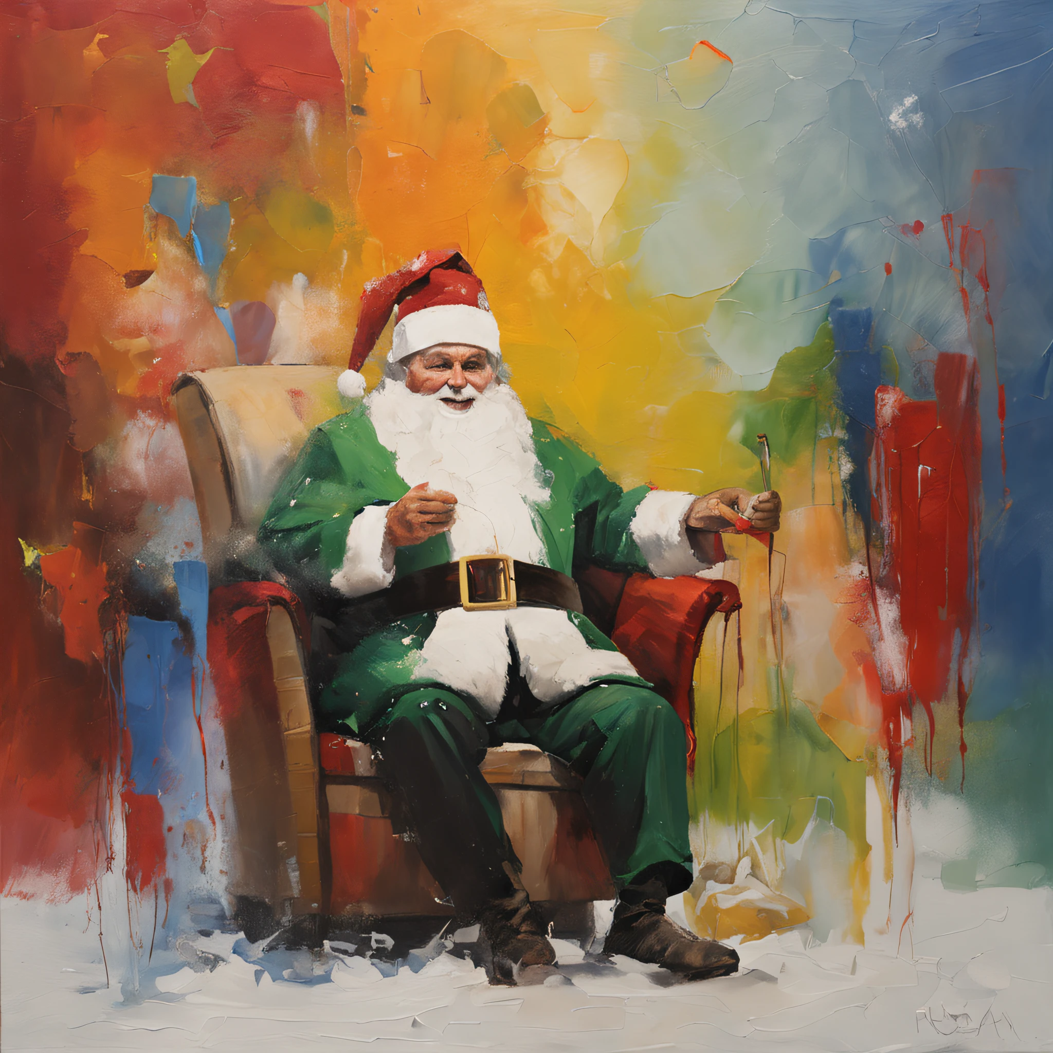 cena natalina com papai noel carregando uma saco de presentes nas costas, cena encantada, clima de inverno, 3d render, ultra realista [1.4]