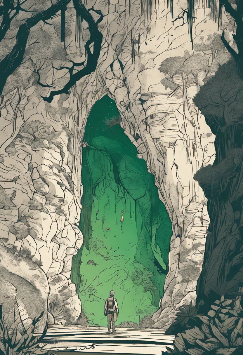 enquanto explorava a floresta, um de dez anos chamado Lucas se depara com uma caverna misteriosa. The entrance to the cave is surrounded by dense vegetation, And he notices a bright light green cloak hanging from a nearby branch. Curioso, Lucas decide vestir a capa e adentrar a caverna. Assim que pisa no interior, He is enveloped by an intense light and finds himself transported to a completely new world."
I hope this prompt is helpful in developing an exciting story! You can continue from here, descrevendo o que Lucas encontra dentro da caverna e as aventuras que ele vive no misterioso mundo para o qual foi levado.
