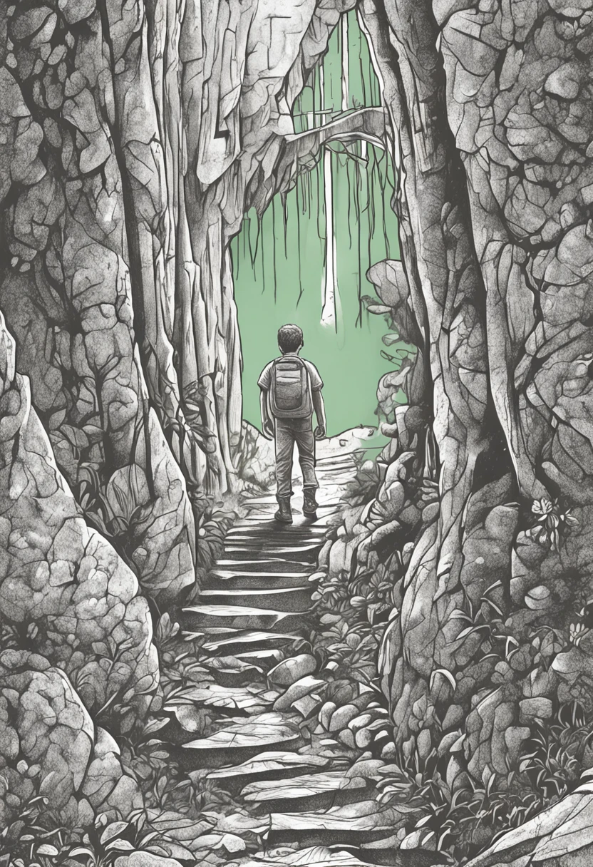 enquanto explorava a floresta, um menino de dez anos chamado Lucas se depara com uma caverna misteriosa. The entrance to the cave is surrounded by dense vegetation, And he notices a bright light green cloak hanging from a nearby branch. Curioso, Lucas decide vestir a capa e adentrar a caverna. Assim que pisa no interior, He is enveloped by an intense light and finds himself transported to a completely new world." I hope this prompt is helpful in developing an exciting story! You can continue from here, descrevendo o que Lucas encontra dentro da caverna e as aventuras que ele vive no misterioso mundo para o qual foi levado.