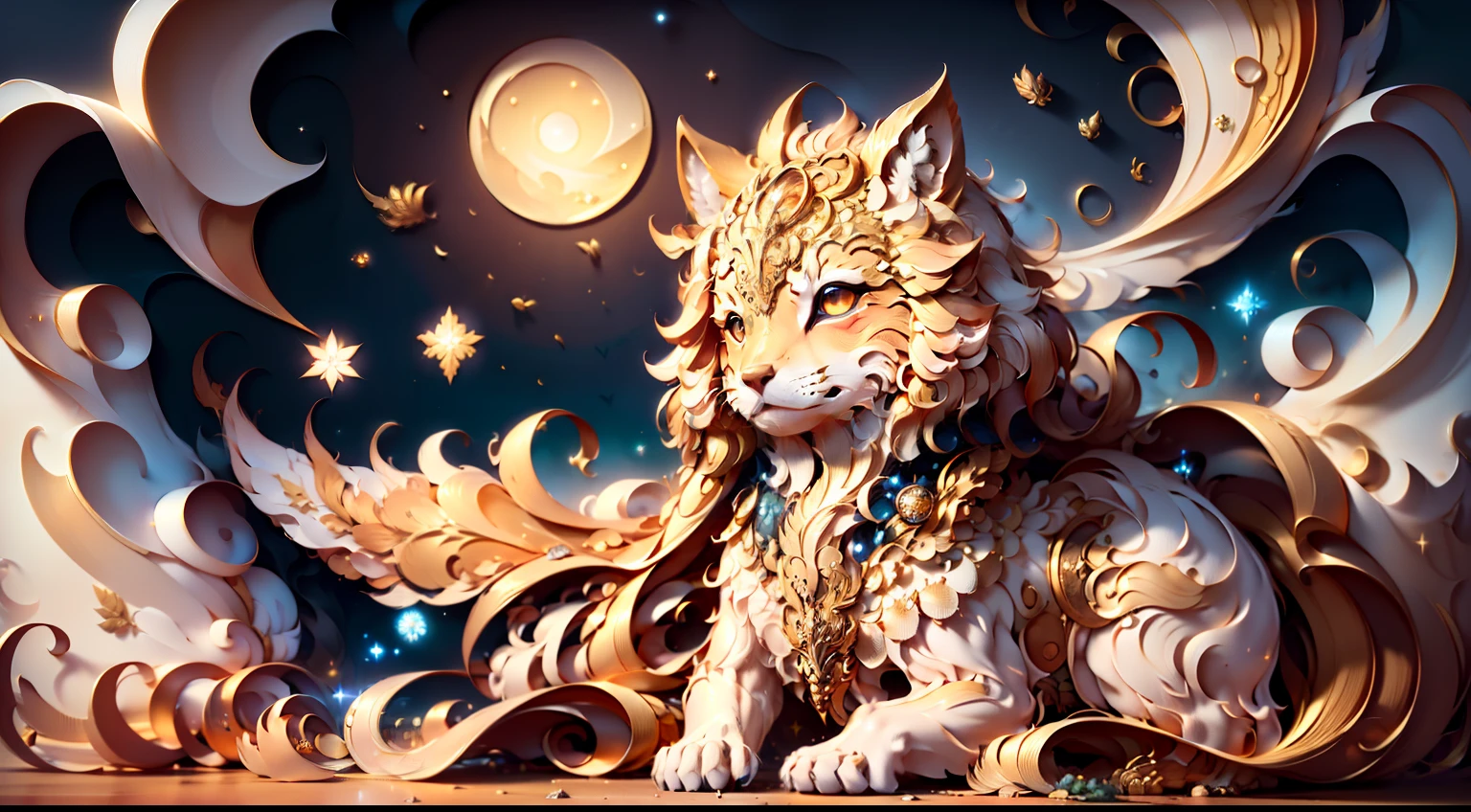 Here ((the majestic Golden Road of Victory:1.5)), A Celestial Journey, Going beyond the mortal realms. Bathing in the warm embrace of golden hour lighting, The landscape emits an unearthly light, illuminating the path of gilded splendor. The Way Itself, Inspired by the Gates of Paradise, shimmers with intricate details, decorated with celestial symbols and ornate patterns, who speak of triumph and divine inspiration. As you traverse this fantastic landscape, You witness the majesty of the towering mountains, that reach the heavens, Their peaks, Kissed by the Golden Sun. soft, Billowing clouds, Painted in shades of gold and amber, hover gracefully overhead, as if lifted up by celestial currents. Surrounding flora, Bathing in magical light, It boasts bright shades of gold and lush greenery, further enhancing the sense of otherworldly charm. The camera angle captures a vast perspective from a broad perspective, demonstrating the grandiose grandeur of the Golden Road of Victory. The lighting of the golden hour fills the stage with warmth, Heavenly Radiance, Casting is long, Majestic shadows, who dance on the track. The intricate details of ornate symbols and patterns are meticulously drawn, allowing each element to come to life and tell its own story. In this fantasy landscape, [There are no anime characters or specific figures], but rather ((A sense of wonder and awe, Inspired by the celestial theme)). The Golden Path of Victory attracts everyone, who dares to set foot on it, offering a glimpse of divine triumph and the promise of celestial glory