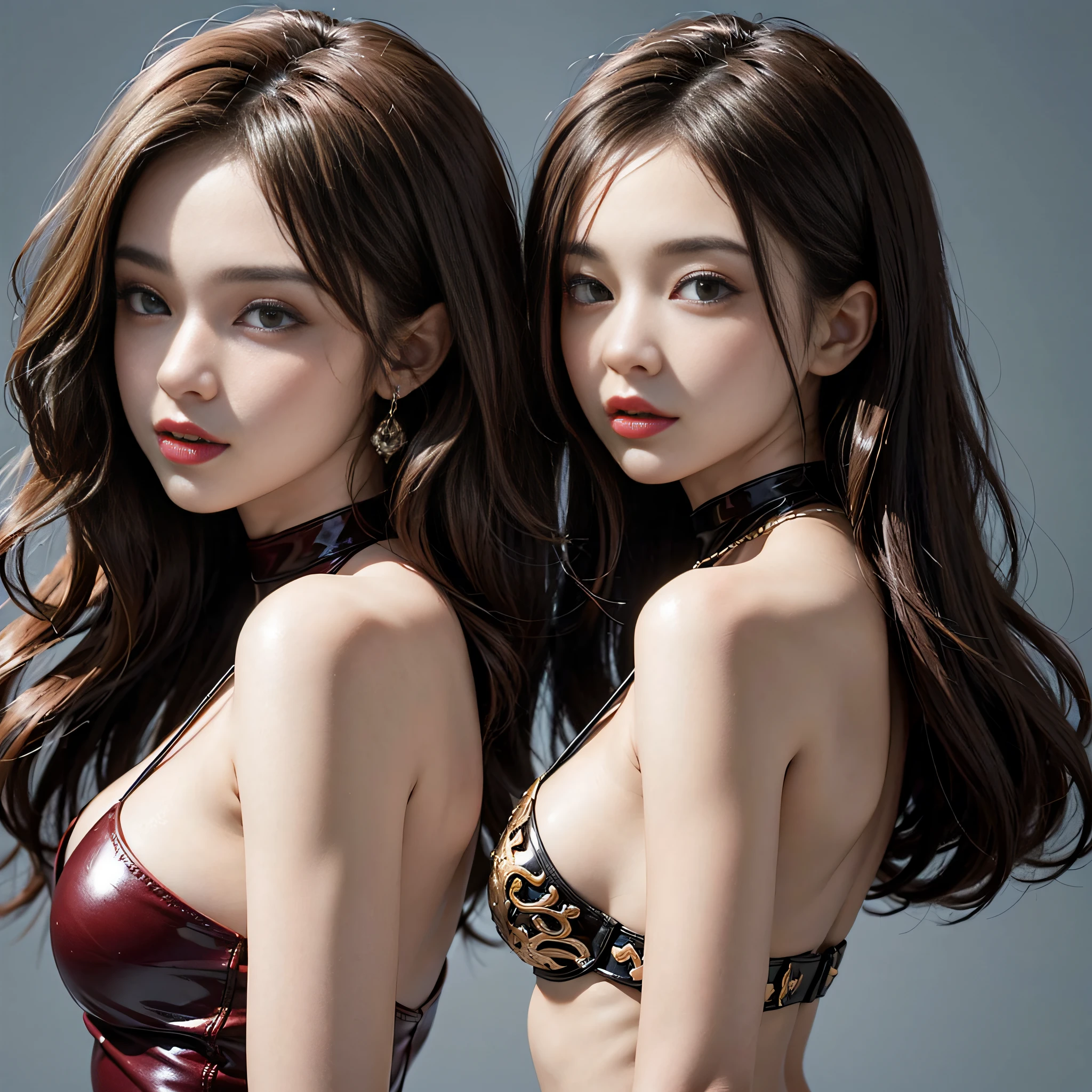 ((masterpiece:1.4)、(top-quality:1.4)、(reallistic:1.7))、a beauty girl、Super sexy daughter、Super beautiful girl、((1girl in:1.4))、Shiny natural skin texture、Glossy luxury latex、Luxury Latex Bodysuit、By Luis Royo、age19、Super Ultra Ultra Bikini、(Two arms:1.4、Two legs:1.4)、(perfect anatomia:1.4)、(Perfect female body:1.4)、Close-up photos、Upper body photography、Portrait photo of a girl、Soft front light、beautiful countenance、kawaii faces、Beautiful udder、Beautiful ass、A detailed eye、Draw eyes clearly and beautifully、beautidful eyes、Raw photo、red-lips、Red high heels、a choker、a necklace、耳Nipple Ring、