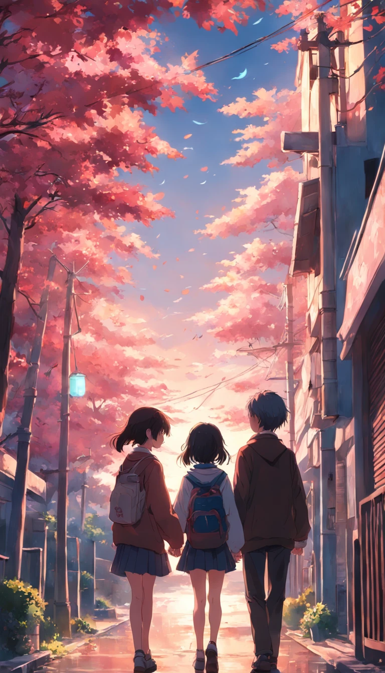 (lovemaking、unrequited:1.3),masterpiece、top-quality、Movie stills、1girl in、Japanese high school girl、Way back、bicycle、发光、Happiness、Warm and soft lighting、the setting sun、(Spark:0.7)