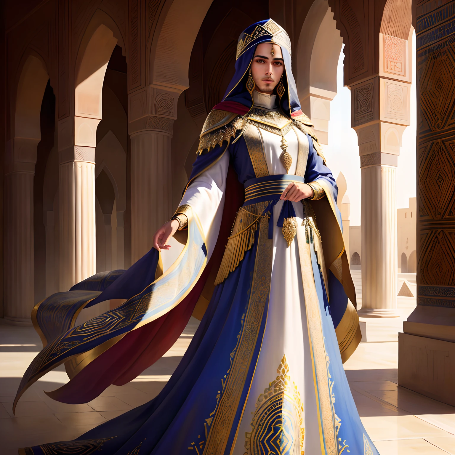Moroccan caftan marocain couvre son corps entier designs hyper realistic super detailed hyper realistic super detailed master piece