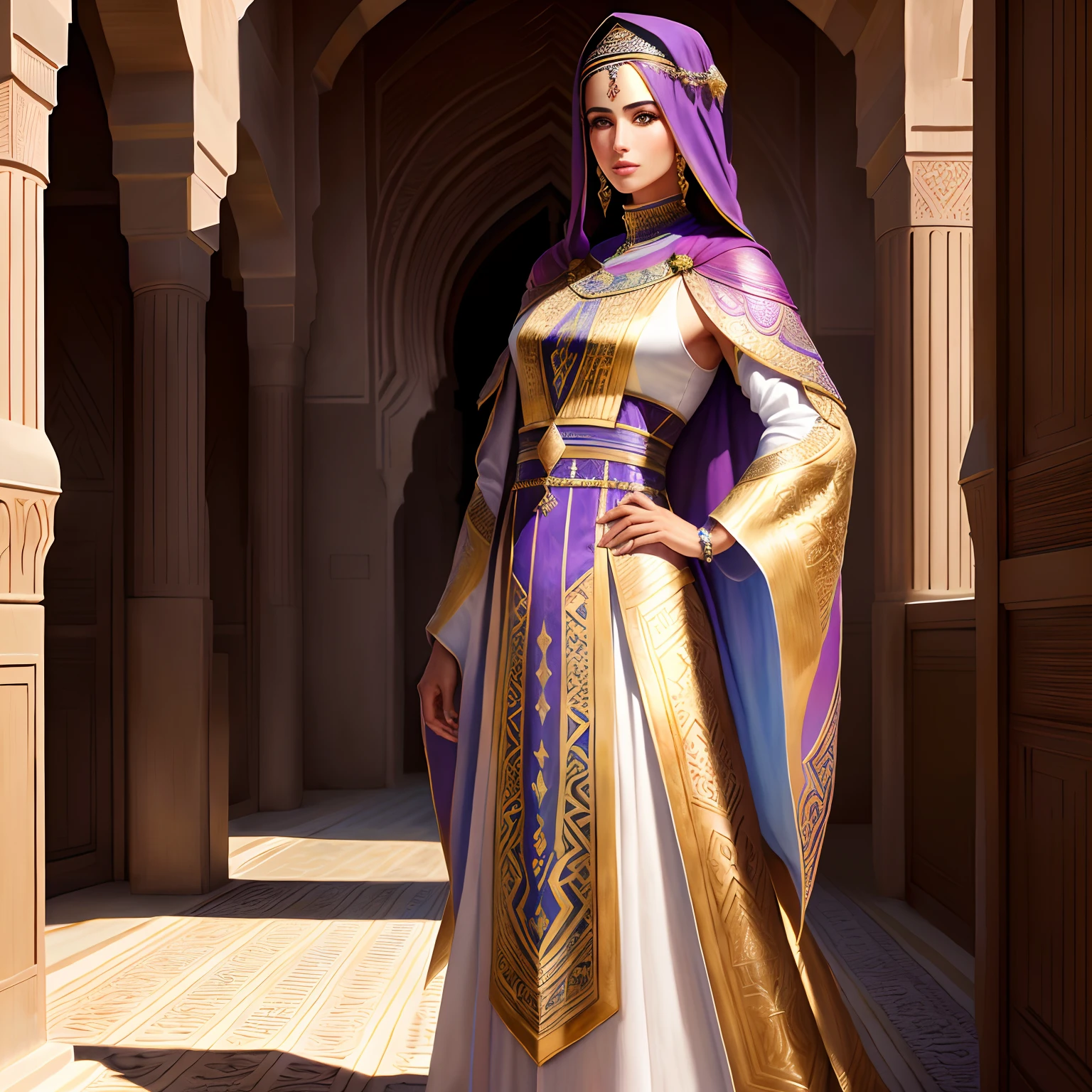 Moroccan caftan marocain couvre son corps entier designs hyper realistic super detailed hyper realistic super detailed master piece