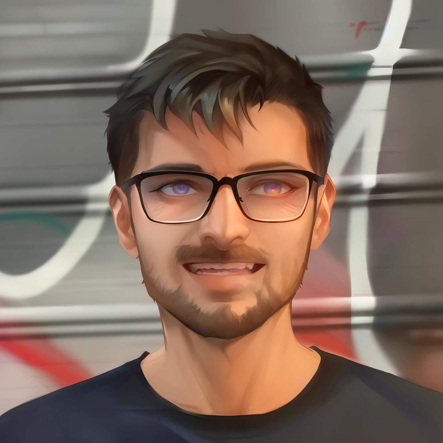 arafed man with glasses and a black shirt standing in front of a graffiti covered wall, andrew krivulya, bogdan rezunenko, kacper niepokolczycki, michal, avatar for website, raphael personnaz, enes dirig, twitch streamer / gamer ludwig, christian dimitrov, avatar image, anton fadeev 8 k