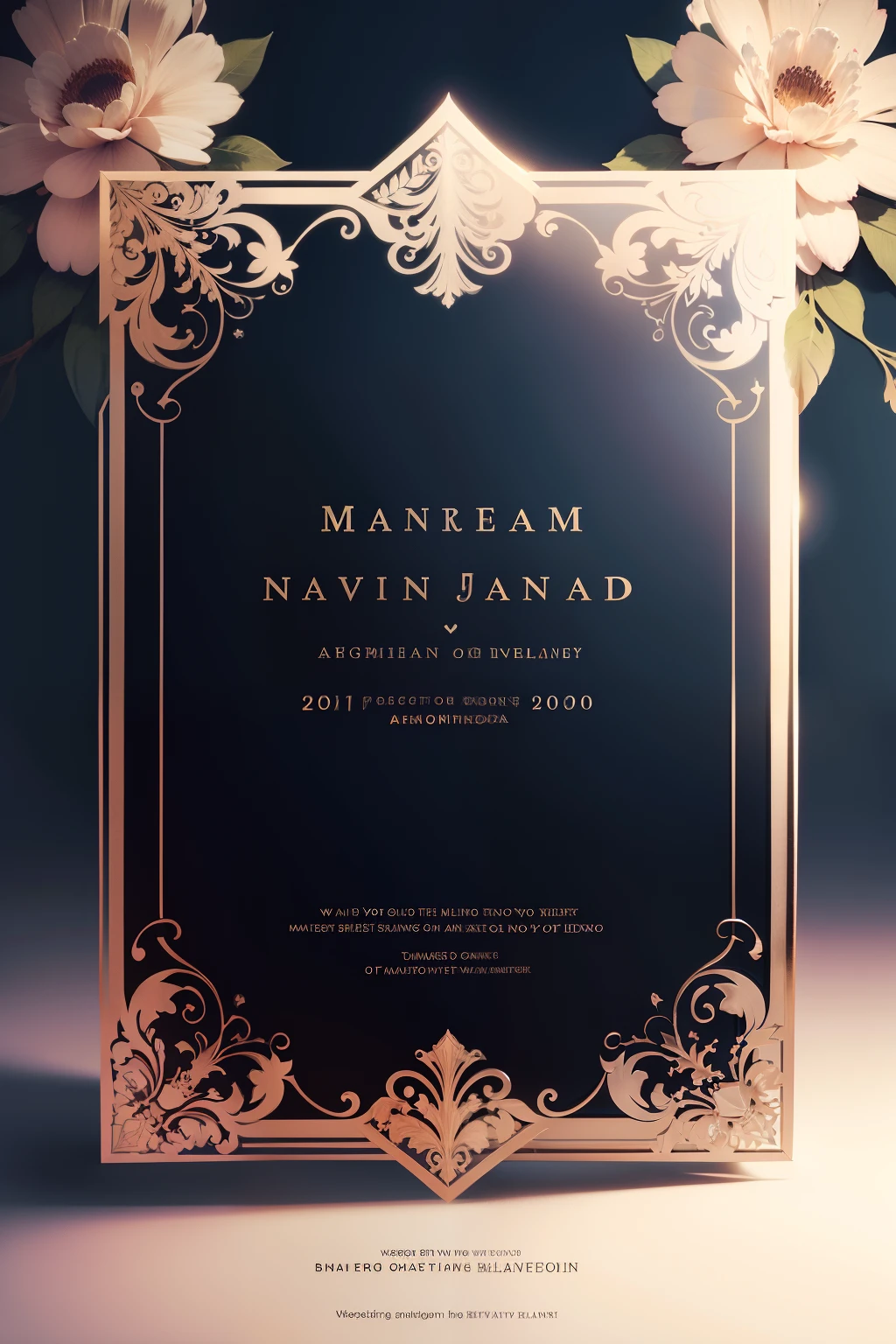 background elegant blank wedding invitation