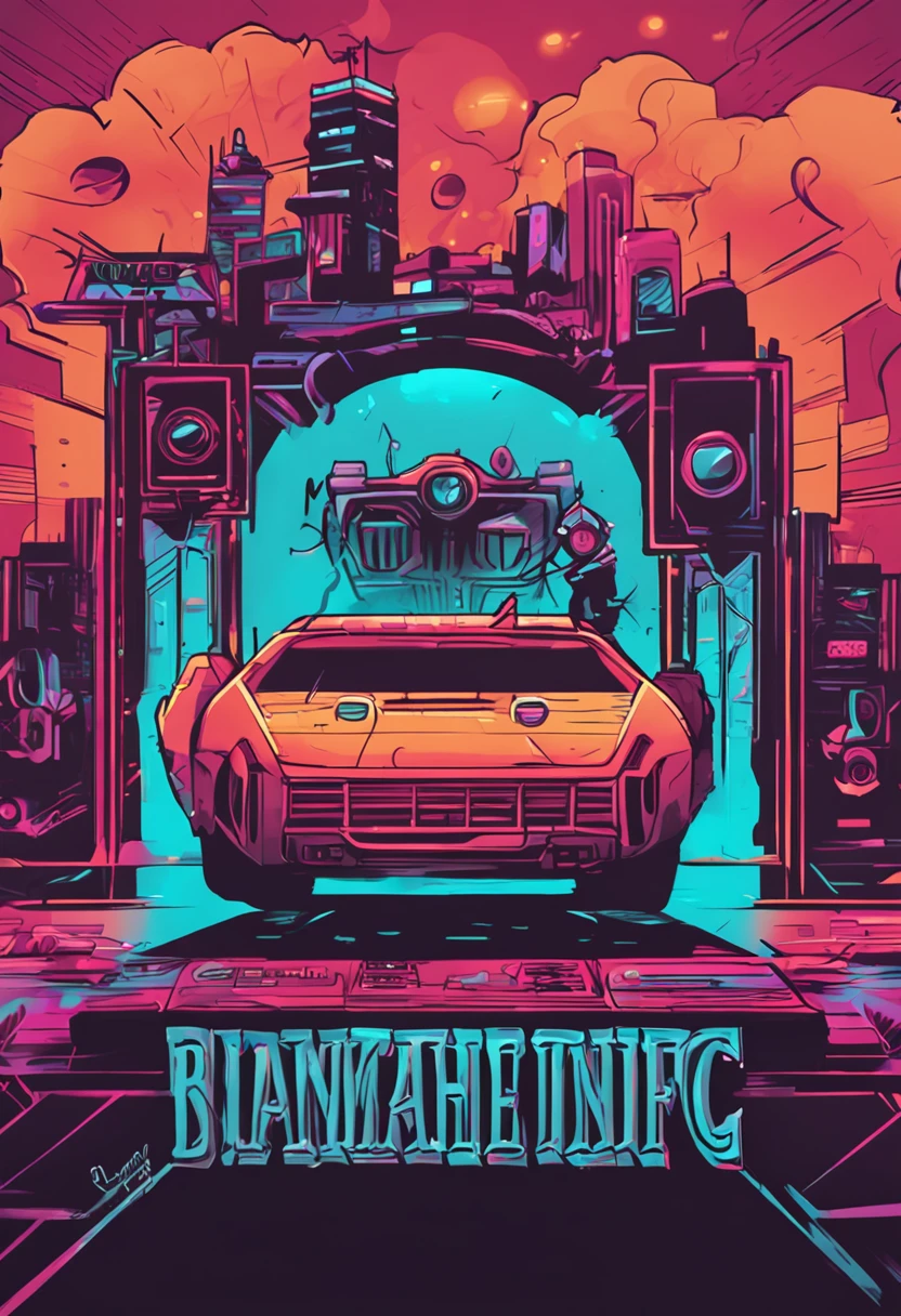 (masterpiece, best quality, estilo de desenho animado, Cyberpunk, mascarado, cena de fantasia, logotipo)