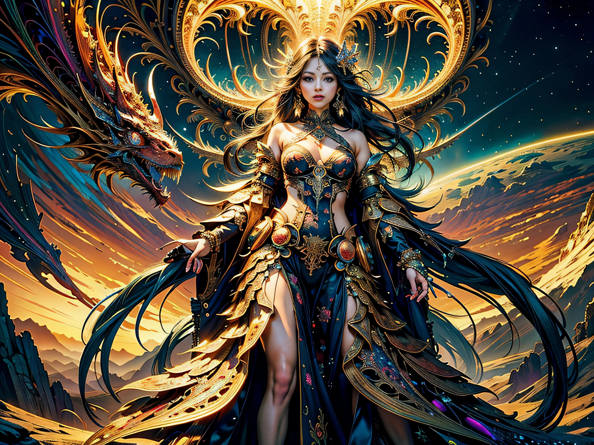 (masterpiece, top quality, best quality, official art, beautiful and aesthetic:1.2), (1girl), extreme detailed,(fractal art:1.3),colorful,highest detailed