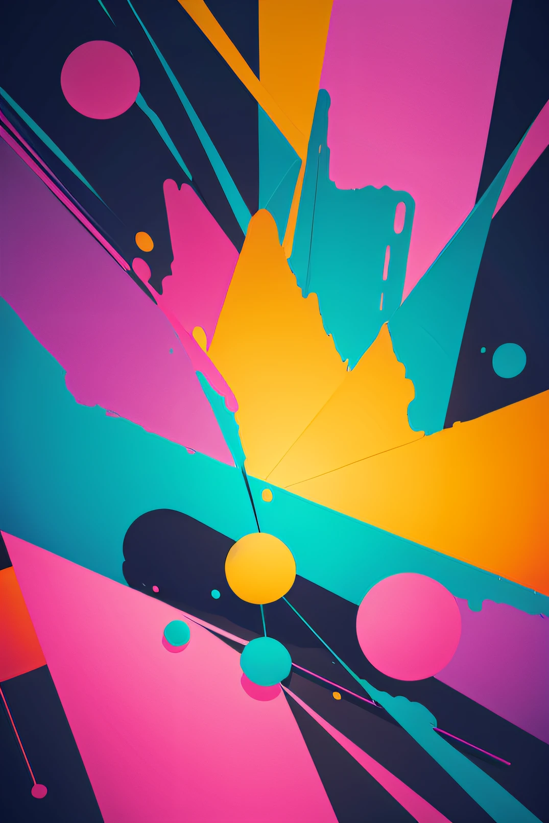 party theme, bright colors, soft shapes and crooked lines, abstract painting