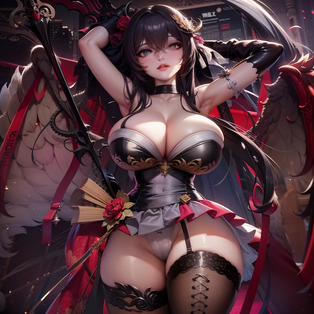 Anime girl with huge breasts and wings in a dark room, guweiz on pixiv artstation, guweiz, Detailed Digital Anime Art, Detailed anime artwork, guweiz on artstation pixiv, detailed anime art, Seductive Anime Girl, anime fantasy artwork, guweiz masterpiece, Trending on ArtStation pixiv, 8k high quality detailed art