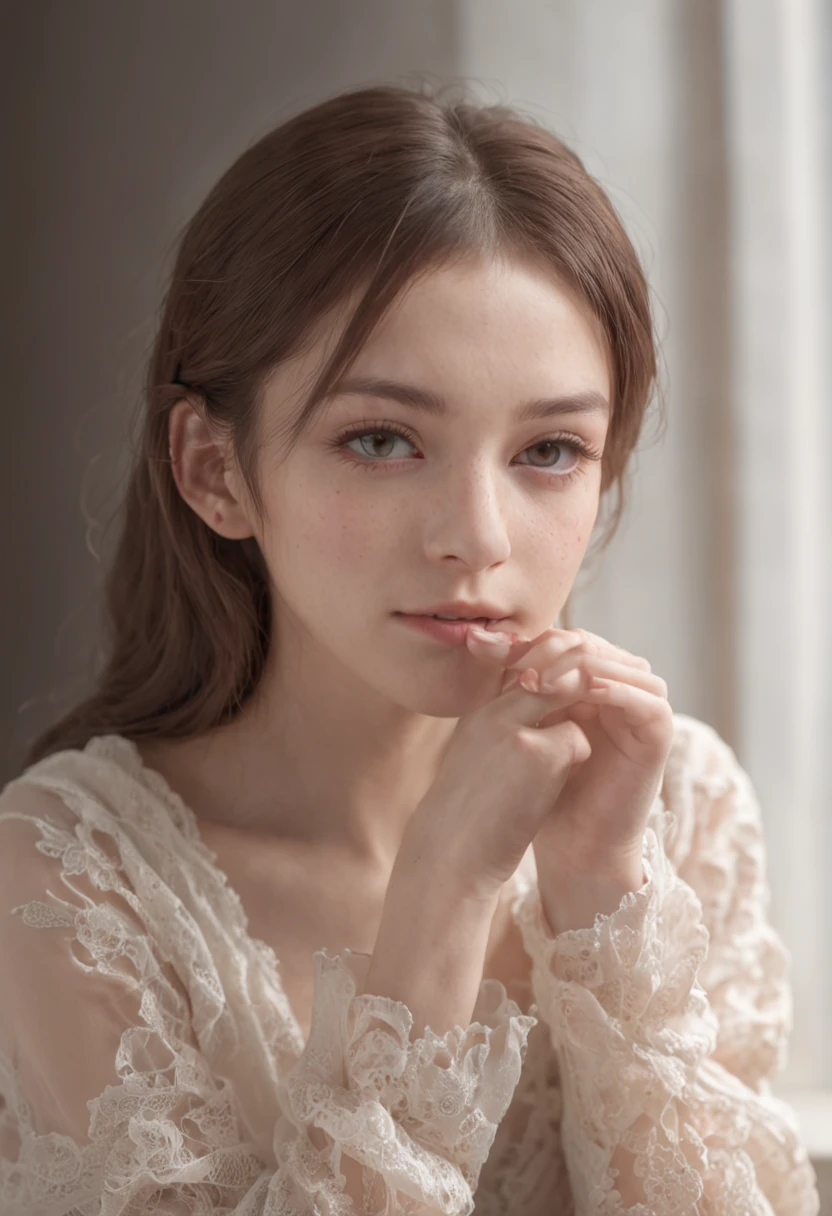 (8k, RAW Photo, Best Quality, Masterpiece:1.2), Ultra Detail, Super Resolution, (Realistic, Realistic Photo:1.37), Portrait, Professional Photo, Extremely Detailed and Beautiful, amazing and detailed, huge file size, official art, highly detailed CG unity 8k wallpaper, highly detailed beautiful girl, highly detailed face, highly detailed eyes, highly detailed skin, highly detailed fingers, highly detailed nose, very detailed detailed mouth , perfect anatomy, highly detailed background, highly detailed clothes, 1girl, 16s year old girl, cute girl, realistic body, petite, fair skin, glowing skin , slender proportions, A slight smil,Sexy and feminine,Bed room, medium breasts, high school uniform,