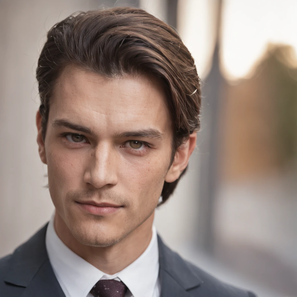 a man in a suit poses for a picture, digital art, shutterstock, sexy eyes, 7 0 mm dramatic lighting, diego fazio, by joseph binder