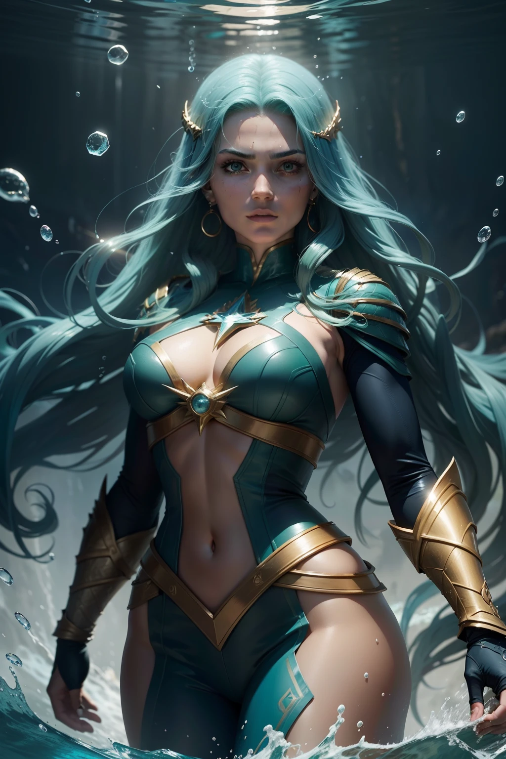 Mera is a DC Comics character known as the Queen of Xebel and wife of Aquaman. She is an Atlantean with the ability to manipulate water, allowing her to create aquatic constructs and control sea currents. Her personality is marked by her determination and loyalty to Aquaman and his people. Mera is often involved in events in DC's aquatic universe, fighting alongside her husband to protect Atlantis and the seas. Her story spans from seeking justice to ruling Xebel, bringing depth to DC's undersea mythology.