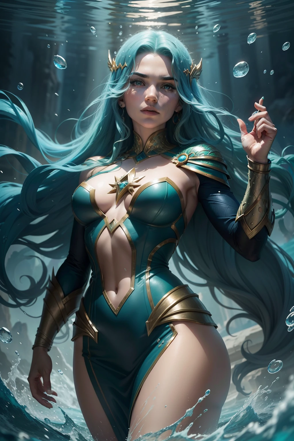 Mera is a DC Comics character known as the Queen of Xebel and wife of Aquaman. She is an Atlantean with the ability to manipulate water, allowing her to create aquatic constructs and control sea currents. Her personality is marked by her determination and loyalty to Aquaman and his people. Mera is often involved in events in DC's aquatic universe, fighting alongside her husband to protect Atlantis and the seas. Her story spans from seeking justice to ruling Xebel, bringing depth to DC's undersea mythology.