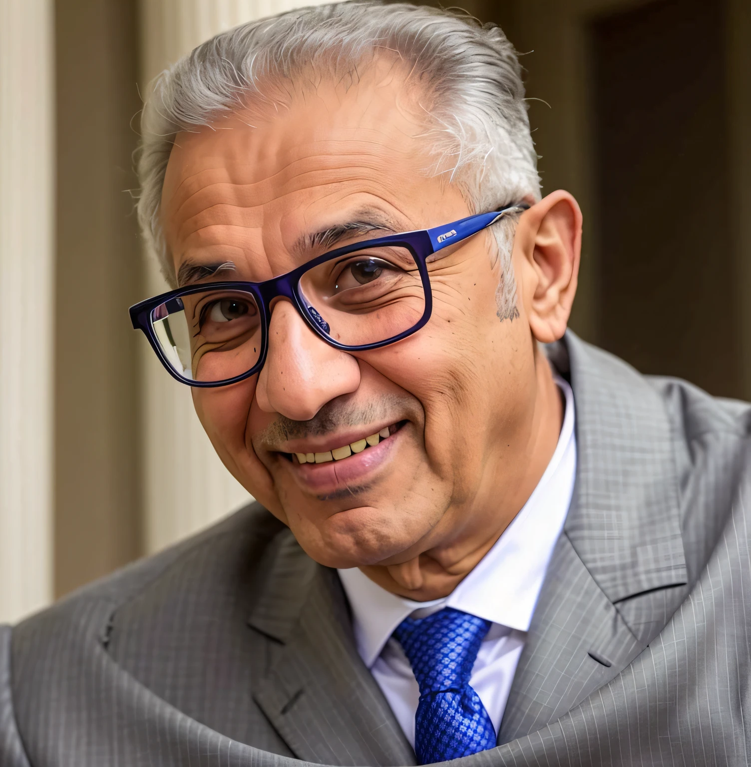 A closeup of a gray-haired man wearing glasses and a suit, Mohamed Chahin, Farid Ghanbari, Ahmad Merheb, Amr Elshamy, Sam Nassour, Hicham Habchi, Sayem Reza, Khyzyl Saleem, Jamel Shabbaz, Carlos Ortega Elizalde, Jama Jurabaev, Saadane AFIF