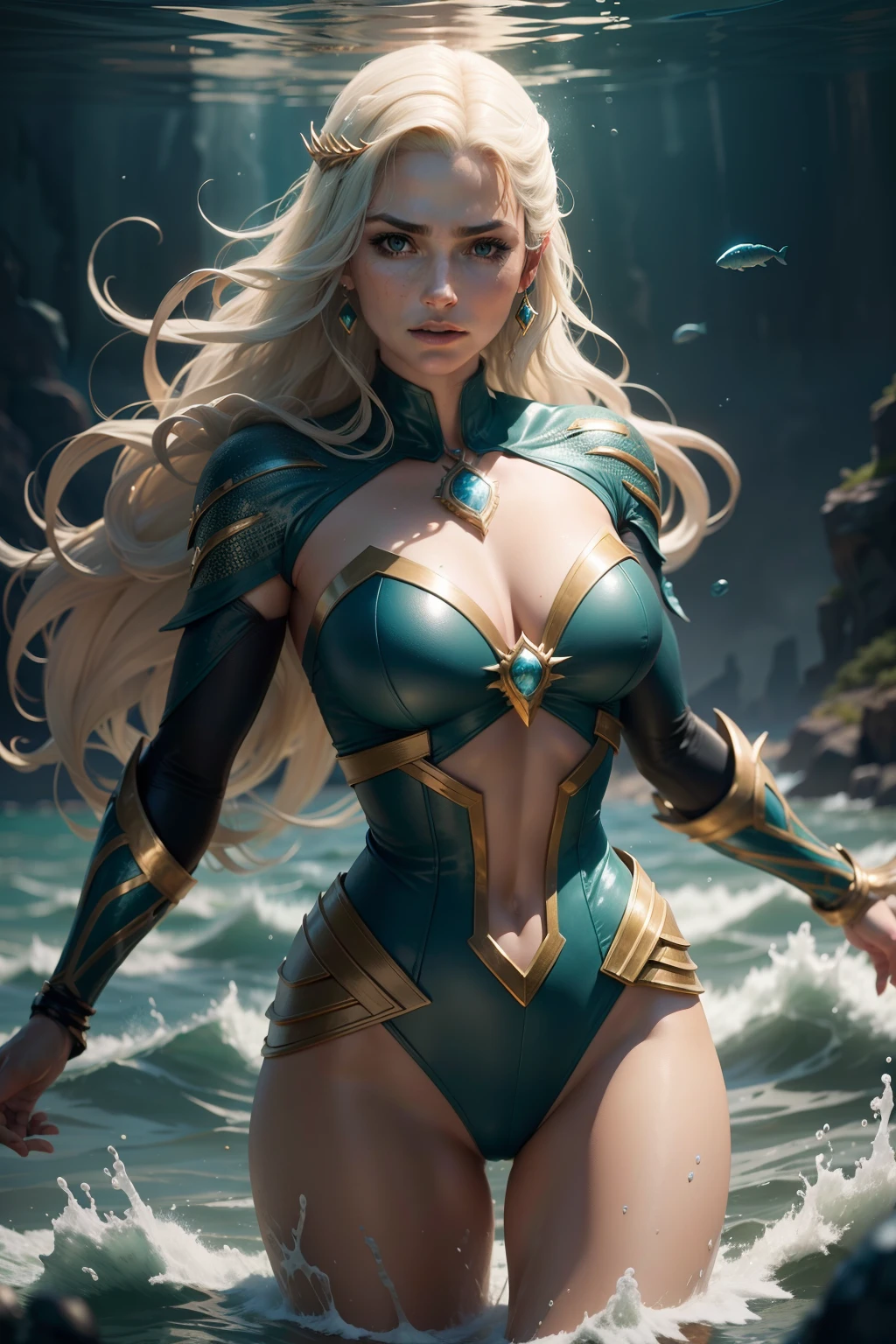 Mera is a DC Comics character known as the Queen of Xebel and wife of Aquaman. She is an Atlantean with the ability to manipulate water, allowing her to create aquatic constructs and control sea currents. Her personality is marked by her determination and loyalty to Aquaman and his people. Mera is often involved in events in DC's aquatic universe, fighting alongside her husband to protect Atlantis and the seas. Her story spans from seeking justice to ruling Xebel, bringing depth to DC's undersea mythology.