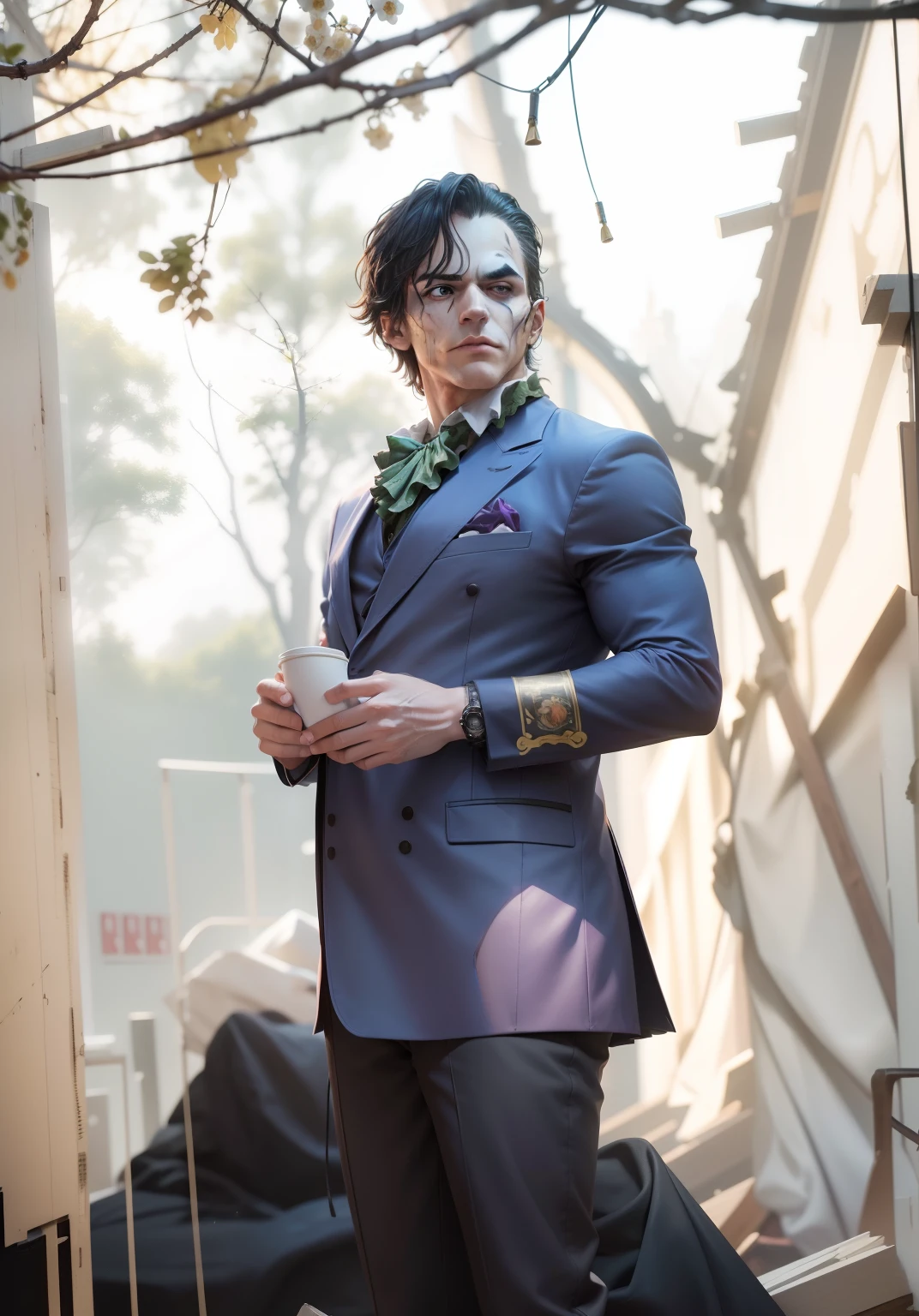 (8k, RAW photo, best quality, masterpiece:1.2), ultra detailed, official art, photo-realistic: 1.37, upper body shot, DC
Joker, film grain, action pose
@ INFO O
Size
1024X1536
Date
Aug 6, 2023
Type