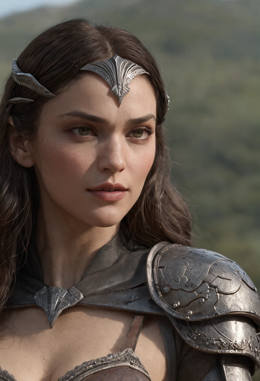 Gal Gadot, Mulher guerreira super legal, bikini armor, fundo do campo de batalha, corpo sexy, rosto e olhos detalhados, quebrar,circunstanciado,Realistic,arte digital 4K altamente detalhada,octan render, bioluminic, Concept art break with 8K resolution, realismo,by Mappa Studios,master part,melhor qualidade,artes oficiais,illustartion,linha clara,(Fresco_Cor),perfect composition,absurdo, fantasia,concentrado,regra de terceiro, (full-body-shot:1.0)