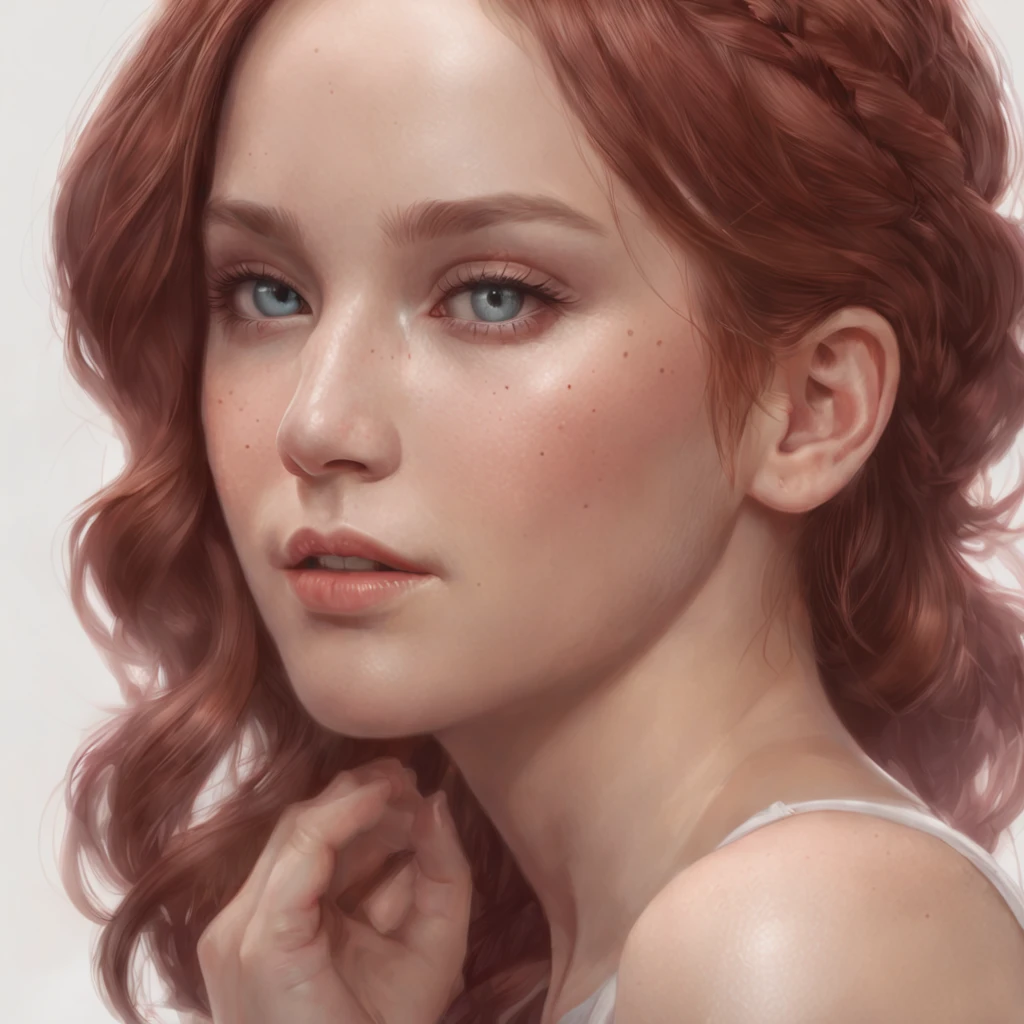 a painting of Jennifer Lawrence with Pixie hair style, dreamlike atmosphere, a hyperrealistic painting, notes on top of the drawing, inspired by Yanjun Cheng, artwork in the style of guweiz, detailed digital 3d art, hyperrealistic, detailed, beautiful art uhd 4 k, japanese pop surrealism, painting of beautiful