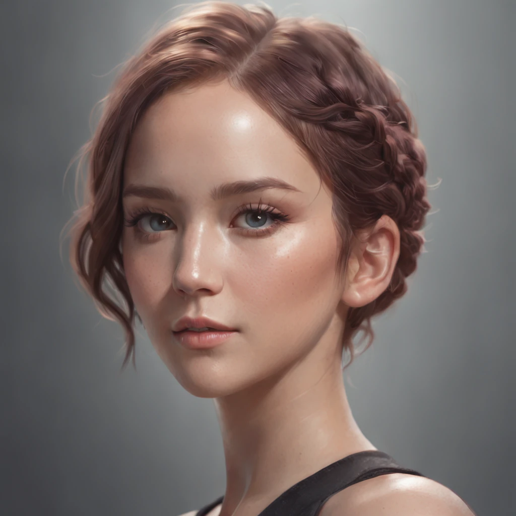 a painting of Jennifer Lawrence with Pixie hair style, dreamlike atmosphere, a hyperrealistic painting, notes on top of the drawing, inspired by Yanjun Cheng, artwork in the style of guweiz, detailed digital 3d art, hyperrealistic, detailed, beautiful art uhd 4 k, japanese pop surrealism, painting of beautiful