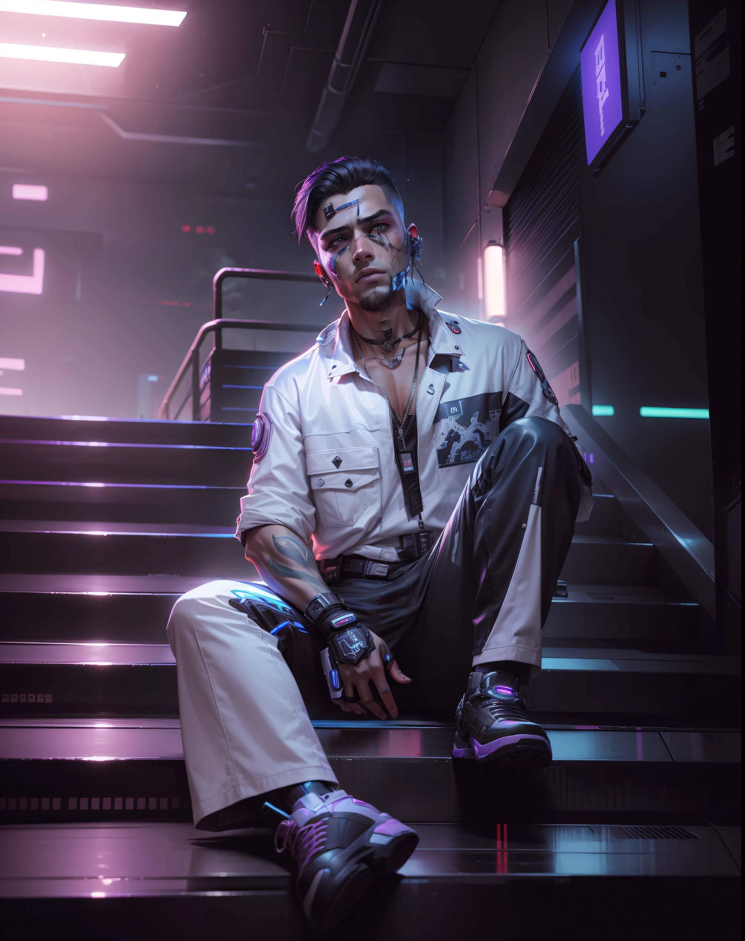 change background, cyberpunk handsome boy, realistic face, 8k, ultra realistic