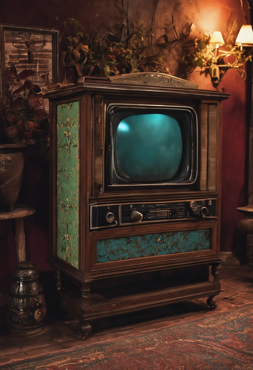 Imposing antique television, of generous proportions, Posicionado de frente