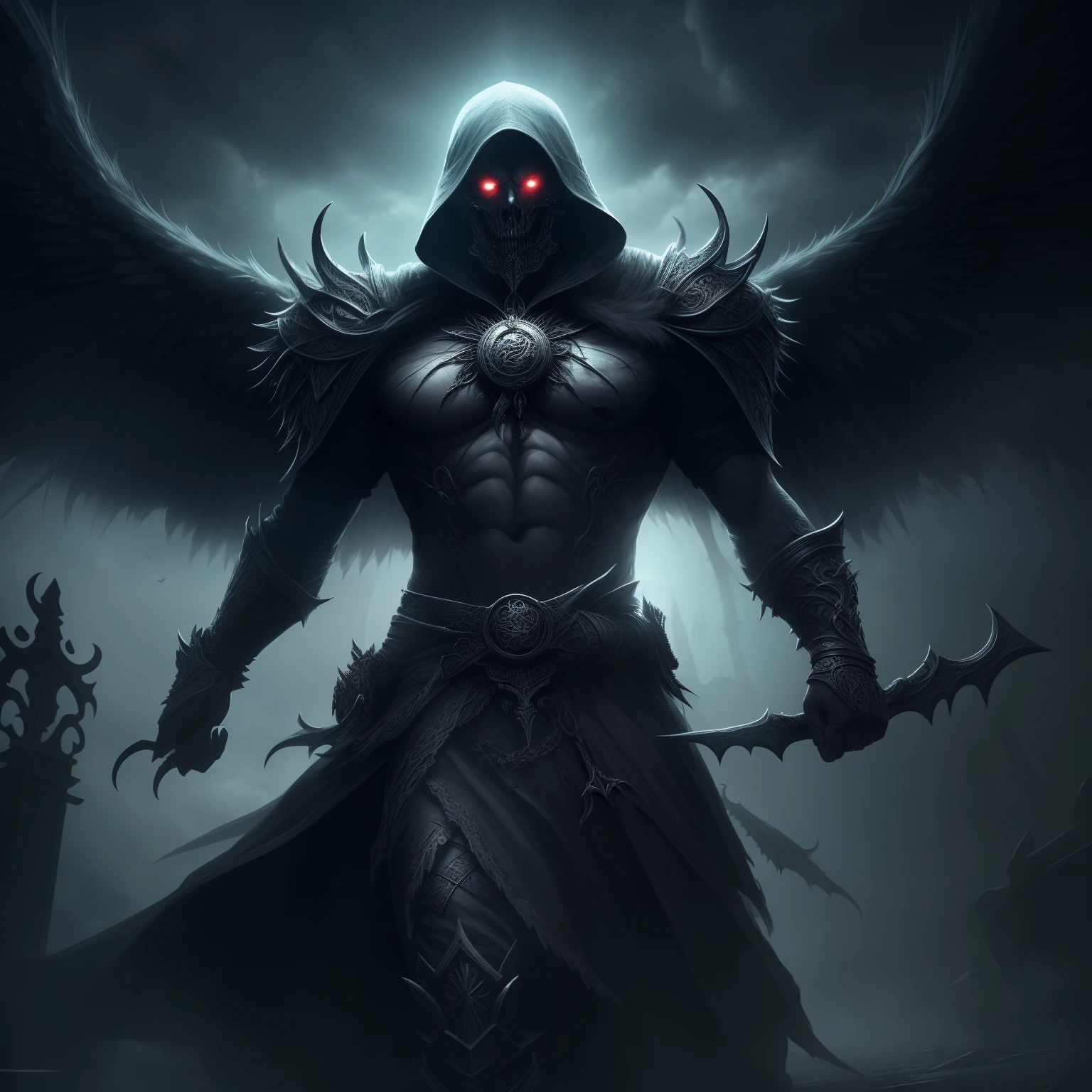 (Extremely detailed 8k wallpaper),a medium shot photo of a fearful necromancer, Intricate, High detail, Dramatic