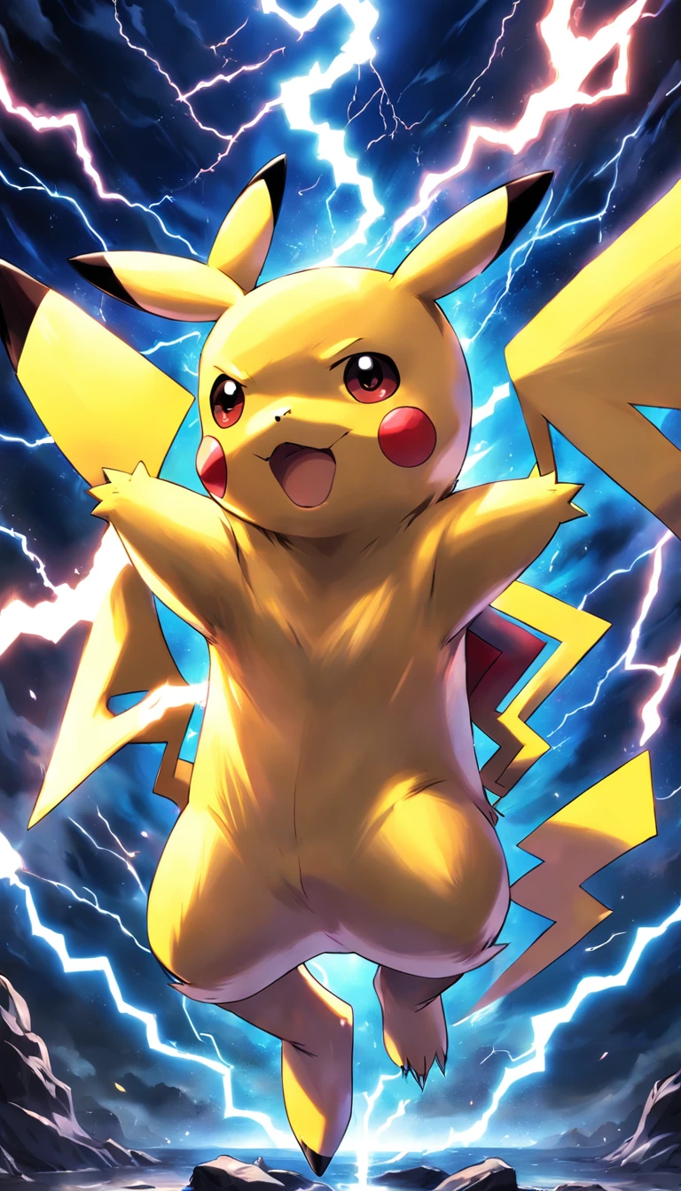 Make Pikachu with Lightning Backgrounds