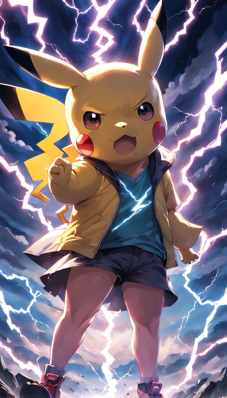 Make Pikachu with Lightning Backgrounds