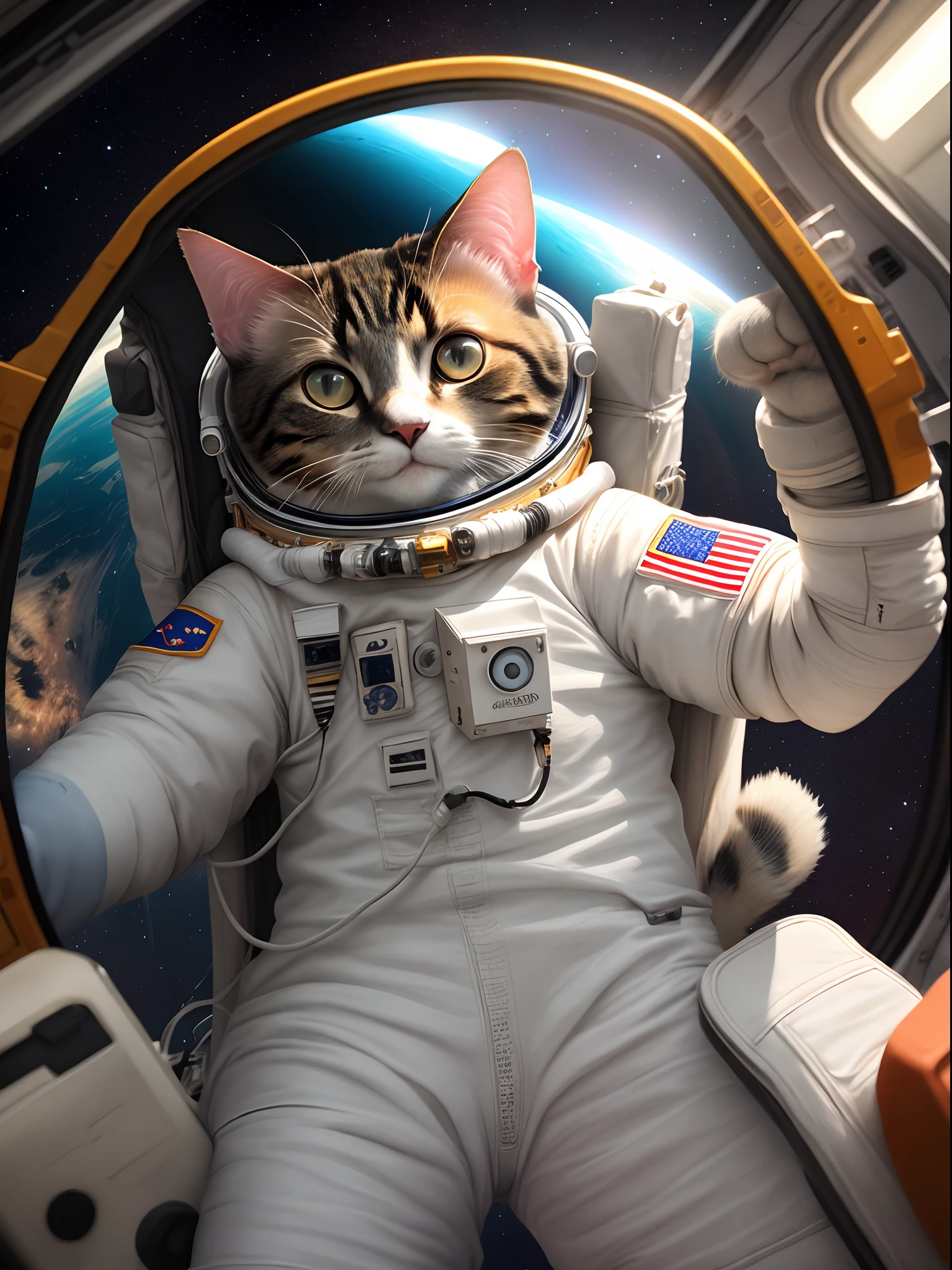 imagem do gato no traje do astronauta