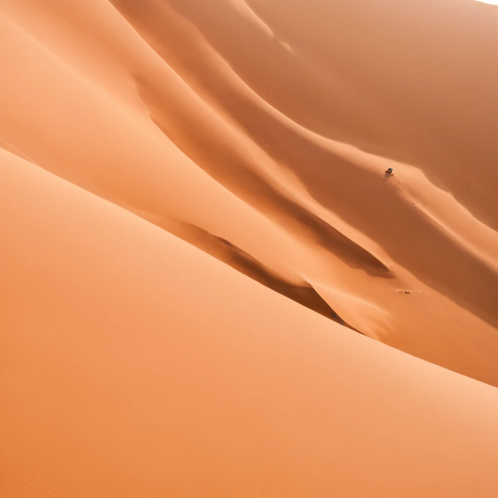 Aerial view of the sand crest of the vast desert with no end in sight、look down from above、Highly detailed background，Realistic，ultra-detailliert，super detailed skin，light glow，Film grain，Expro II，Lens Flare，Sharpen，cinematic shadow
