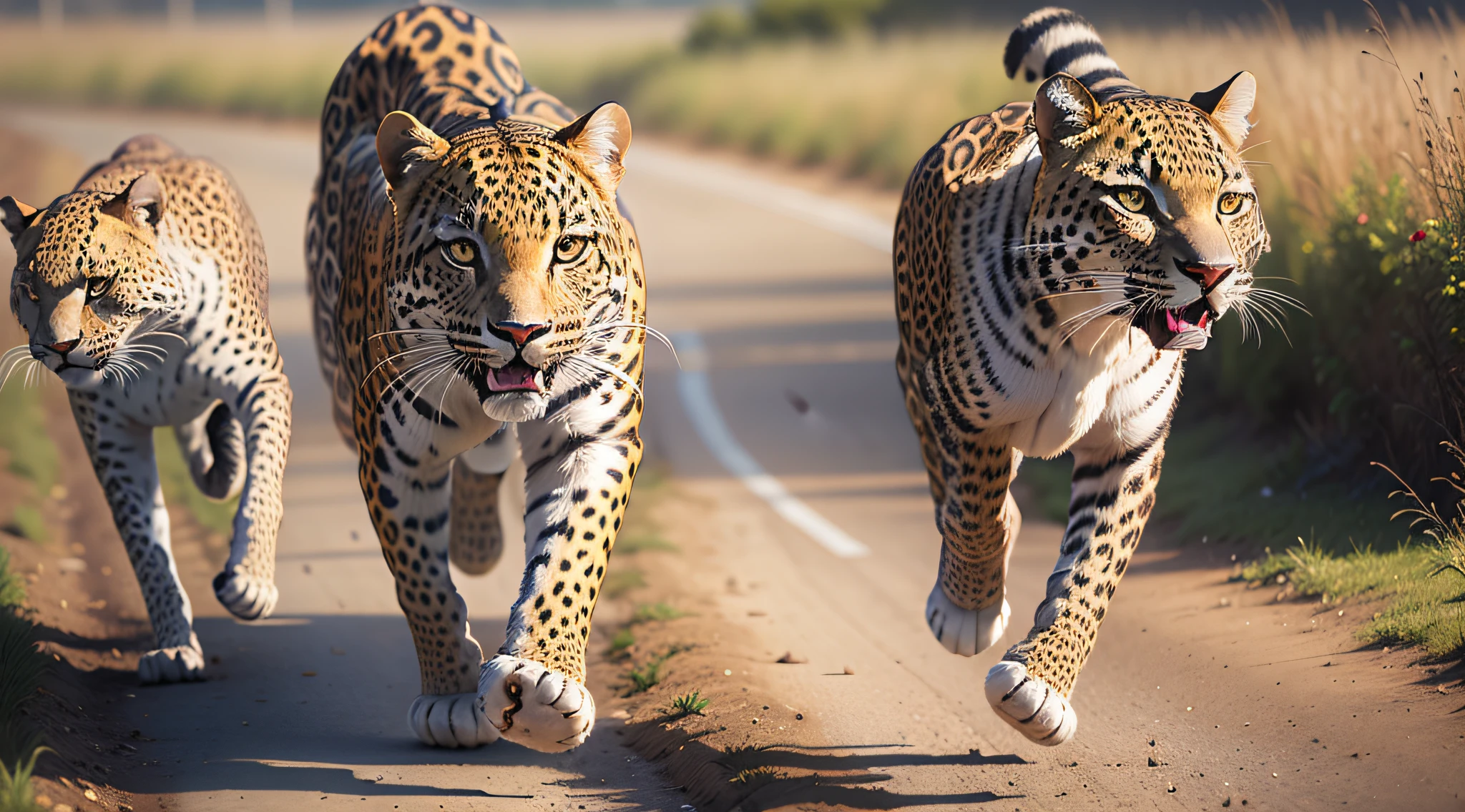 leopard running, image realistic