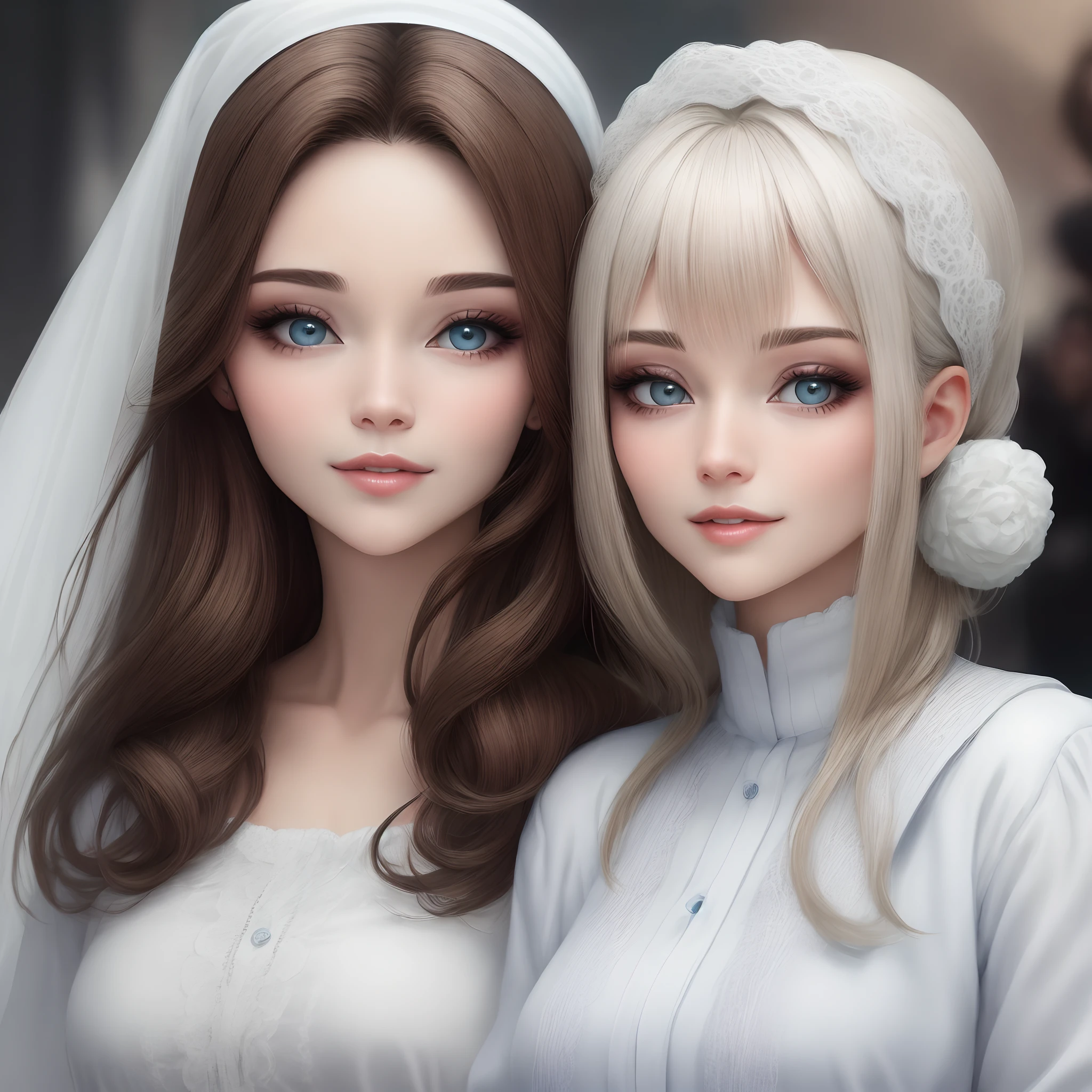 Cabelo branco, olhos azuis e cicatriz no olho
