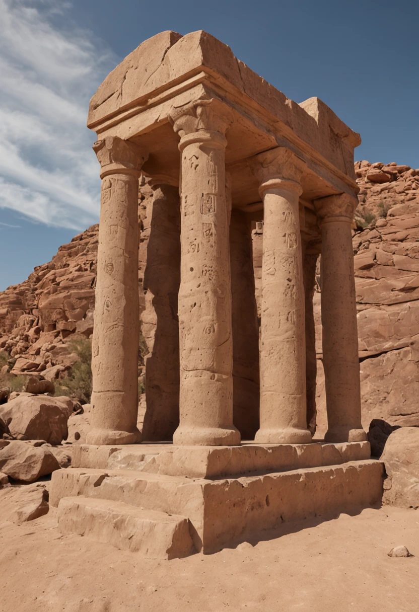 high details, best quality, 8k, [ultra detailed], masterpiece, best quality, phtorealism (extremely detailed), fantasy art, a picture of mountain in the desert with an ancient temple built into the mountain(intense details, Masterpiece, best quality: 1.5), a temple carved in the mountain (intense details, Masterpiece, best quality: 1.5),  at the desert, ancient temple (intense details, Masterpiece, best quality: 1.5), lost cultures, stone arches (intense details, Masterpiece, best quality: 1.5), intese stone engraving, lion statues (intense details, Masterpiece, best quality: 1.5), stone pillars, sun rise, silhouette, sun particles, blue desert sky background