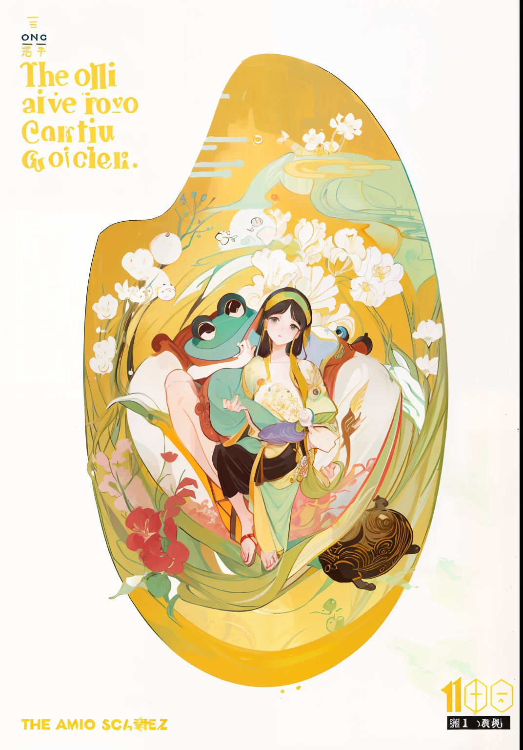 There is a poster of a frog in an egg, poster illustration, Obras de arte paranoicas, cartaz ilustrado, Trend in CGTacing:, poster, cartaz oficial, Botticelli e Victo Ngai, inspirado em NEVERCREW, bao phan, por Tan Ting-pho, Sachin Teng, Poster design, por NEVERCREW