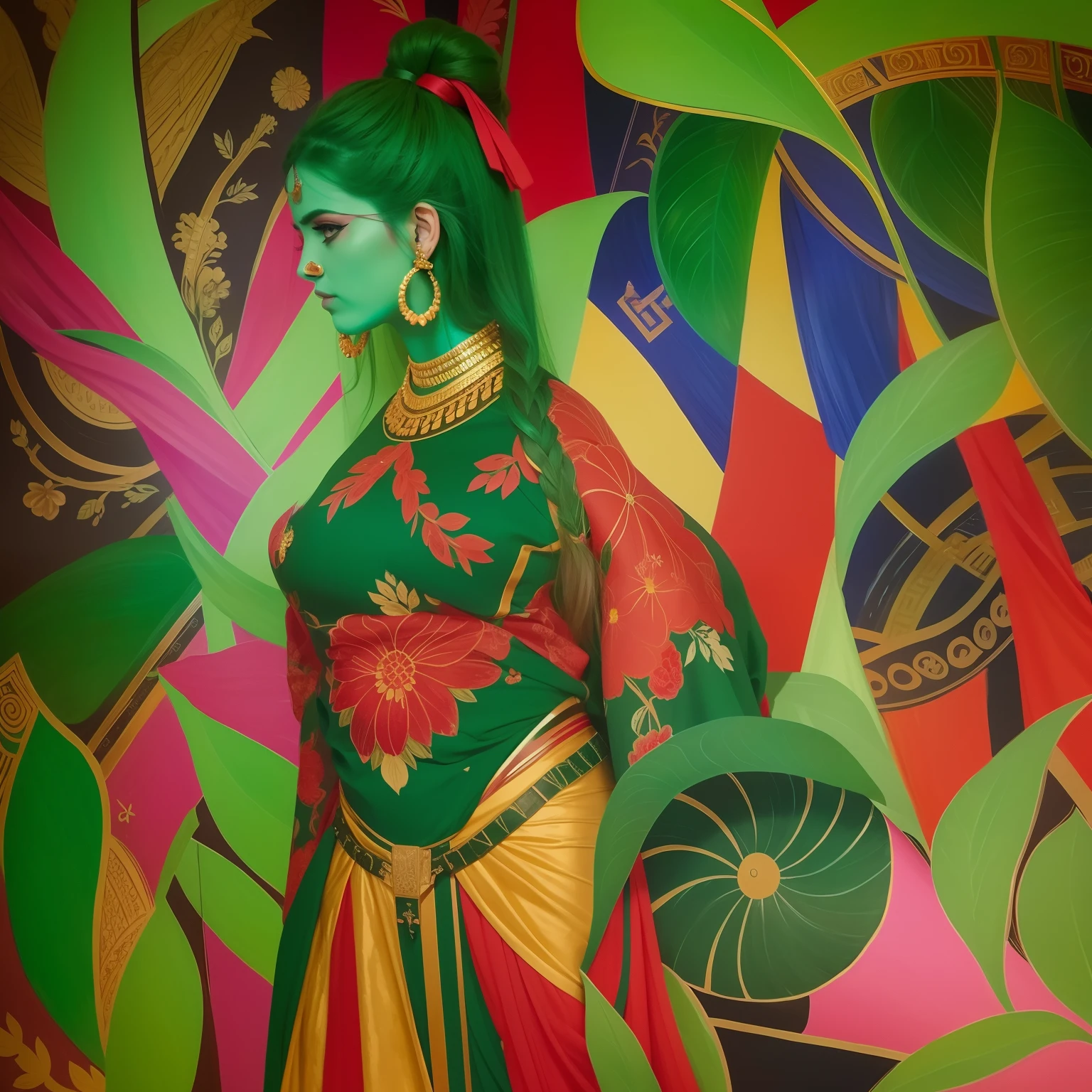 A painting of a woman from ancient Greece.