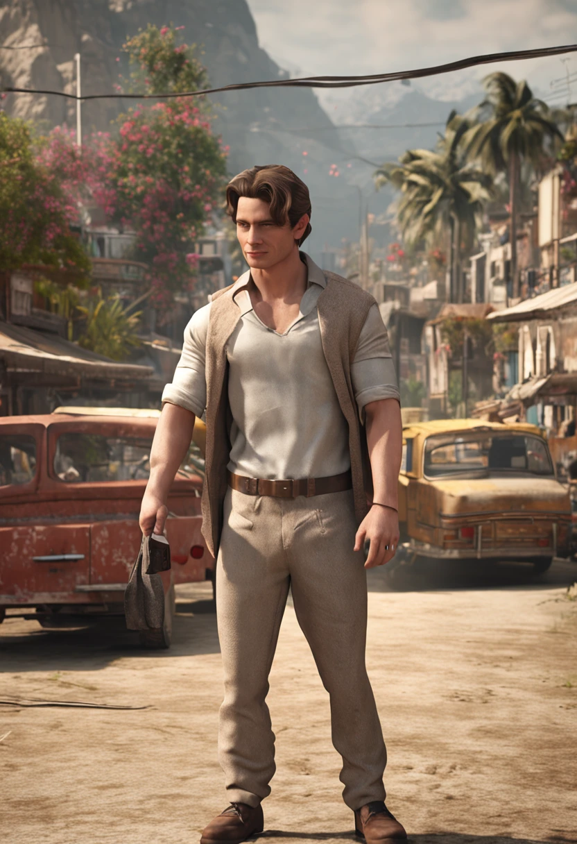 uhd, masterpiece, anatomically correct, super detail, high details, high quality, award winning, best quality, highres, 16k, spa, massage, Character Male adult 20 years old, cute man with brown hair, average body, nude, erection, Nude, Completely nude, No clothes, horny, public park, bystanders